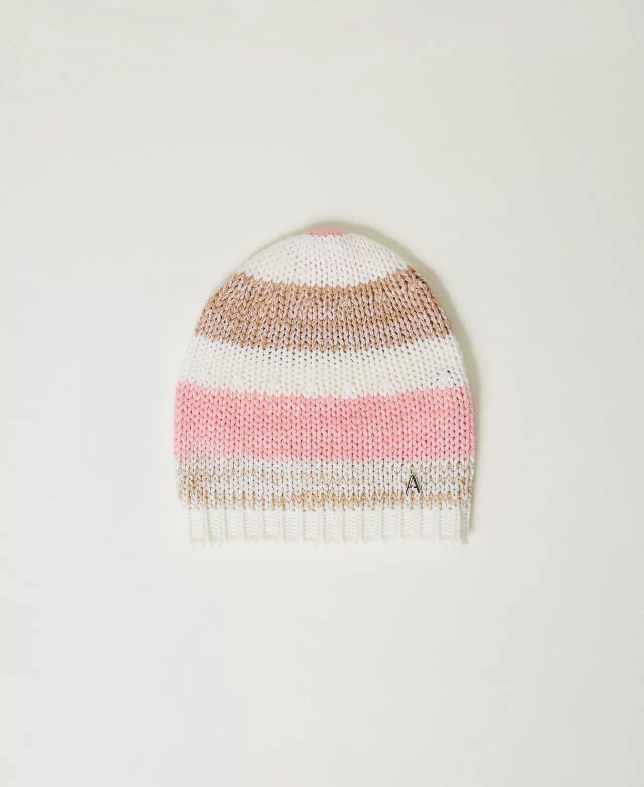 Cappelli | TWINSET Milano Berretto In Maglia Jacquard Multicolor Rosa "Crystal Pink" / Marrone "Cinnamon" / White