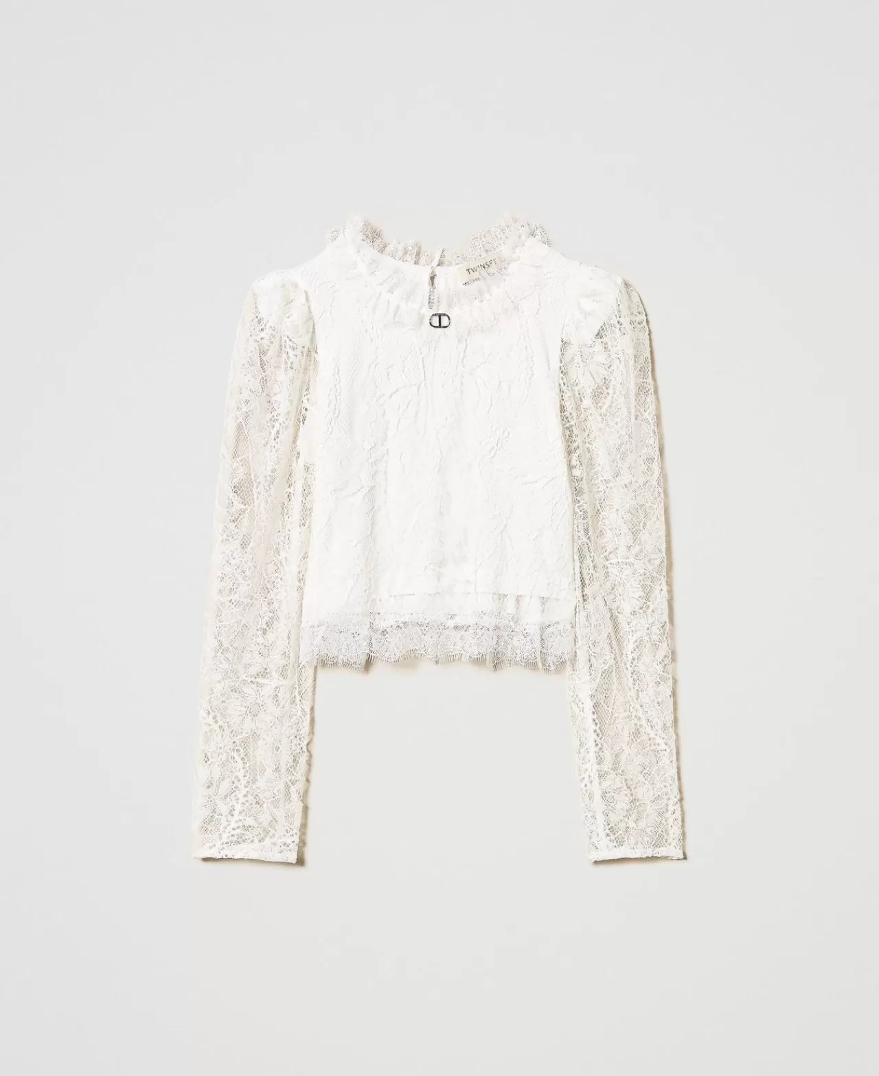 Bluse E Camicie | TWINSET Milano Blusa In Pizzo Valenciennes Off White