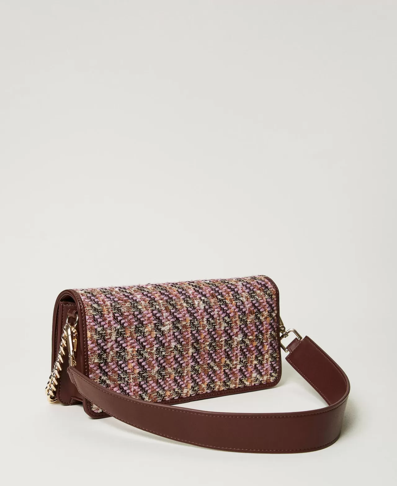 Borse A Mano | Borse A Spalla | TWINSET Milano Borsa A Tracolla Con Bouclé Multicolor Pink Tulle Bouclè