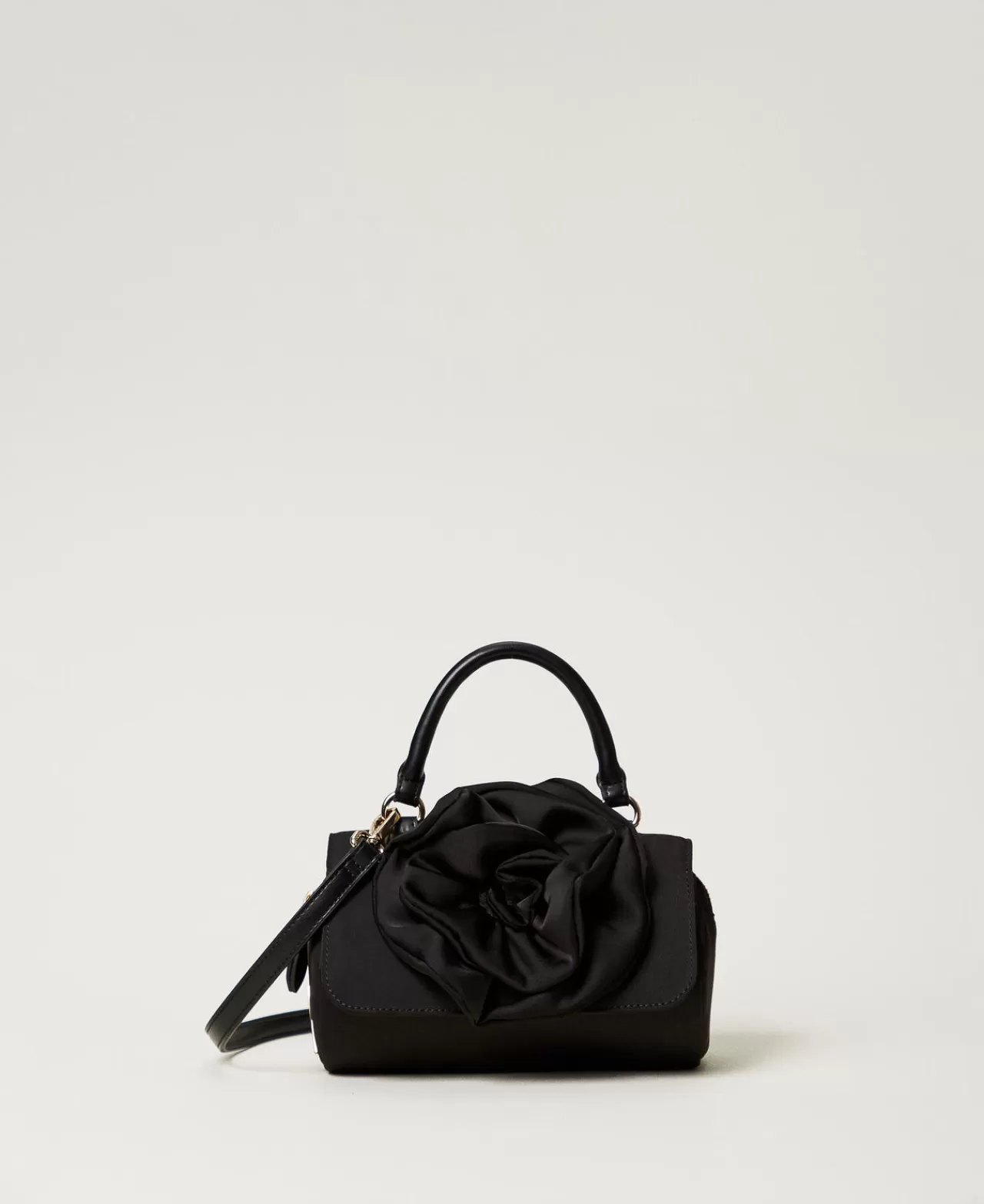 Borse A Mano | Borse A Spalla | TWINSET Milano Borsa A Tracolla Con Maxi Fiore Nero