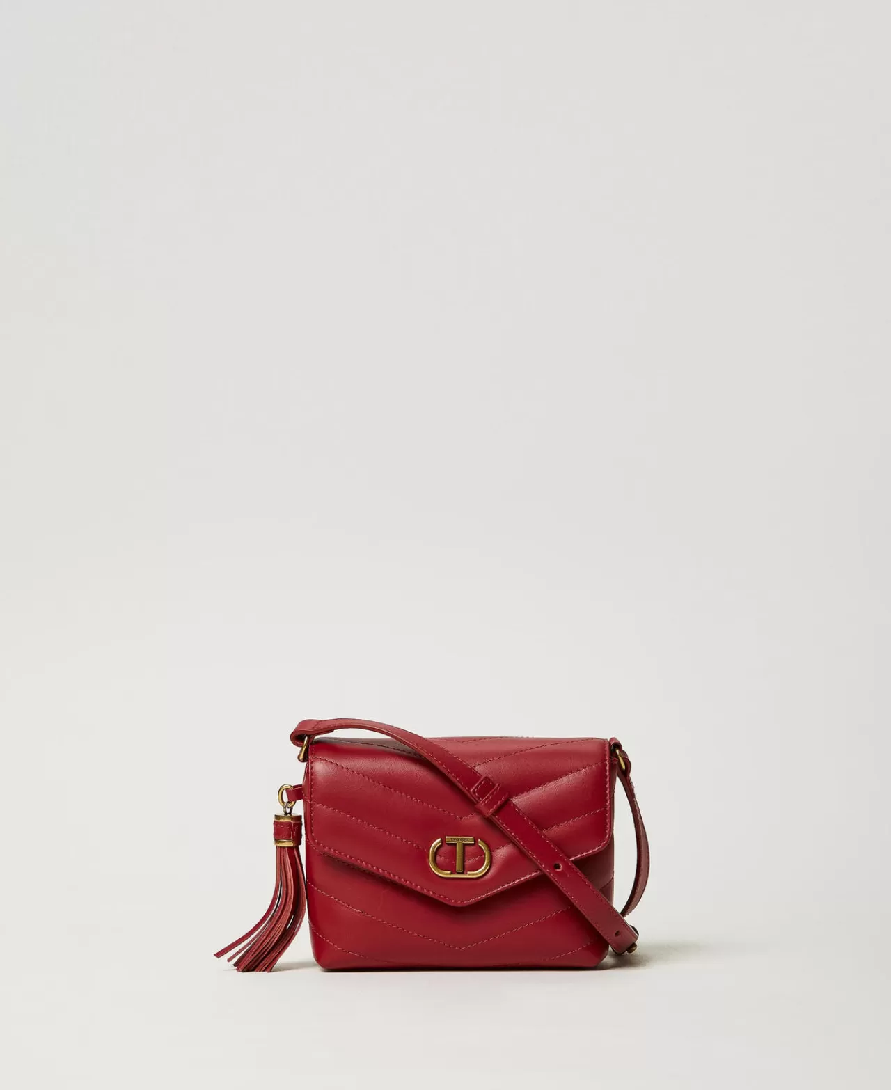 Mini Borse | Borse A Spalla | TWINSET Milano Borsa A Tracolla 'Dreamy' Piccola In Pelle Bordeaux