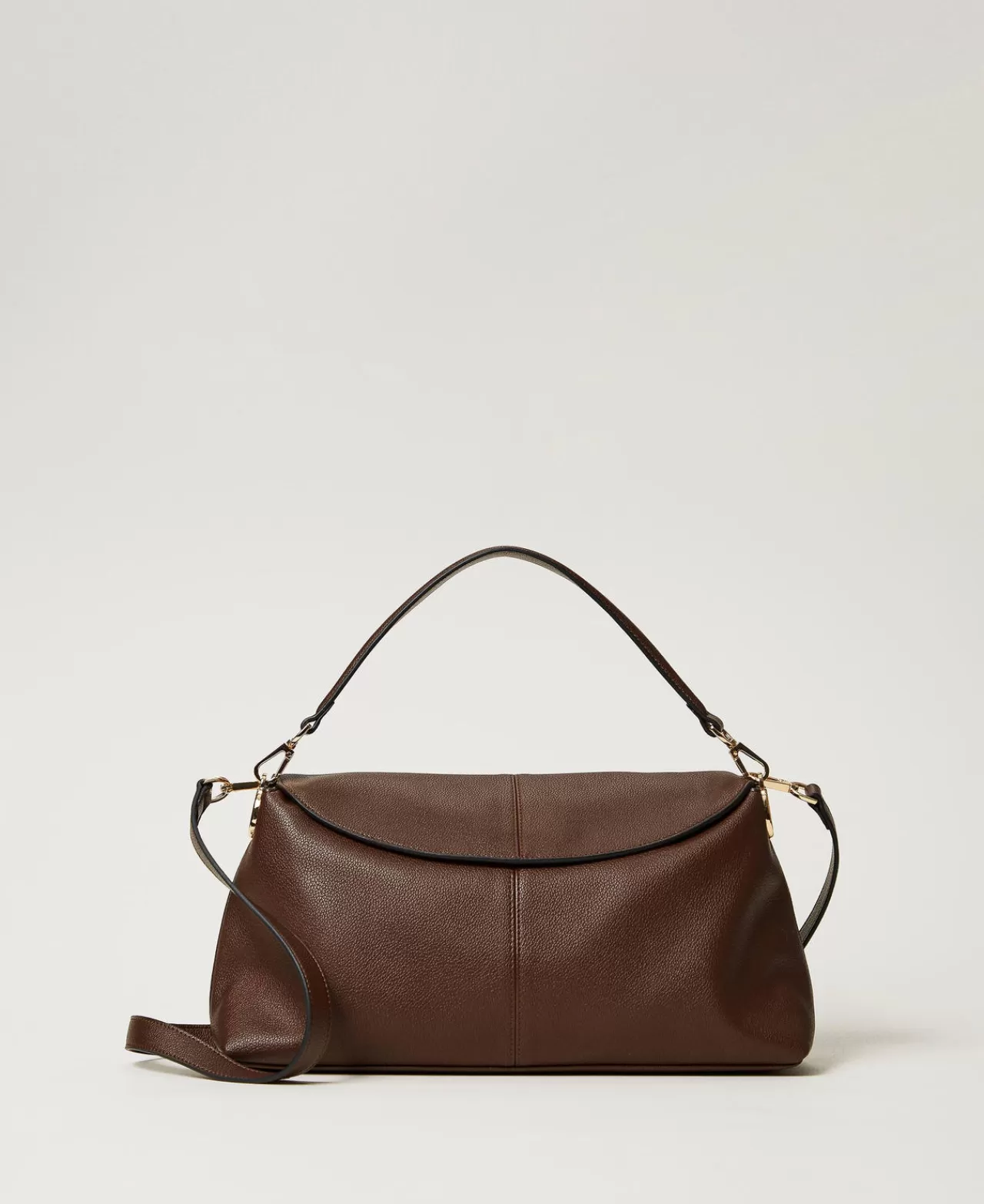 Borse A Mano | Borse A Spalla | TWINSET Milano Borsa A Tracolla 'Taylor' Con Oval T Coffee Chocolate