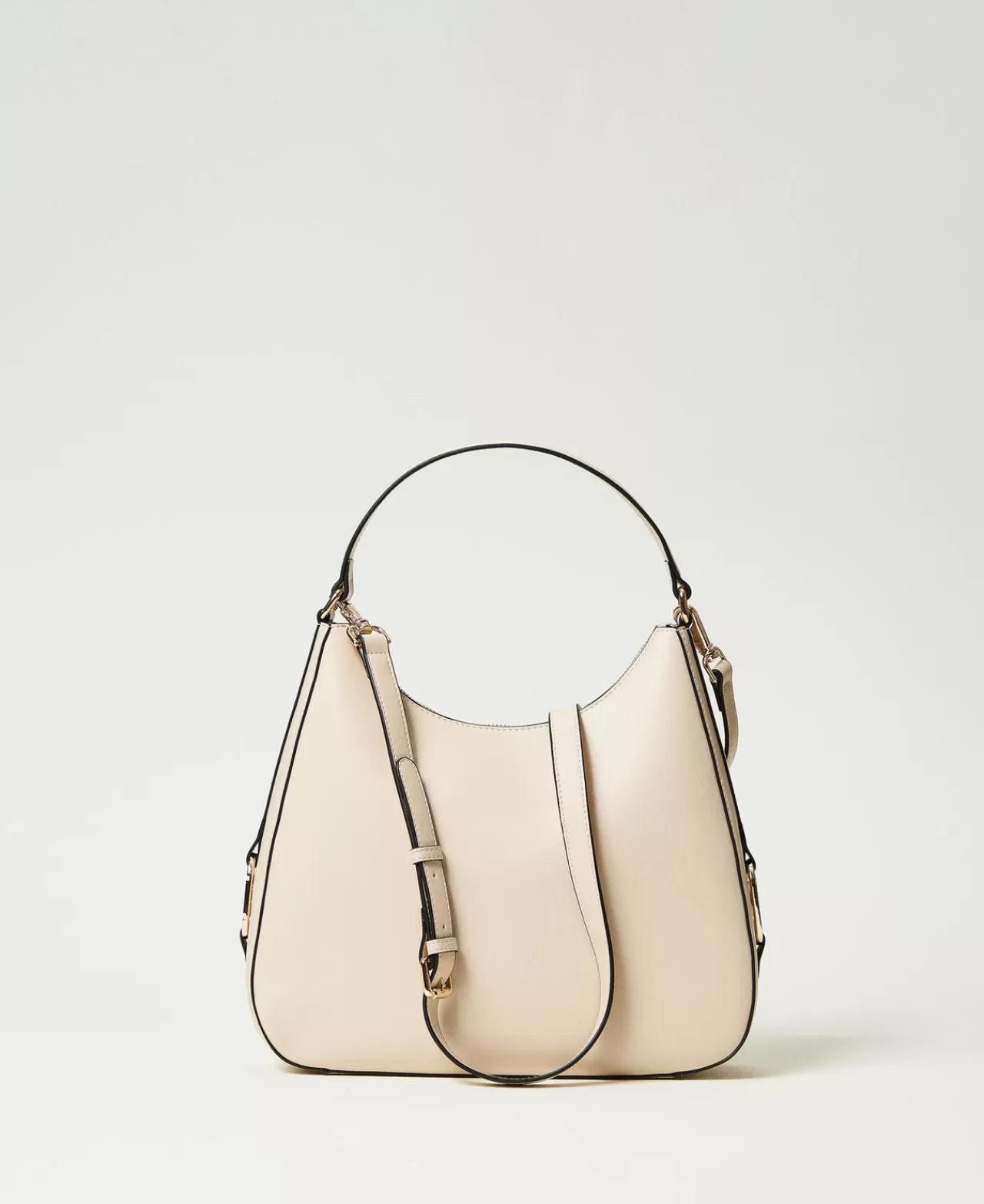 Borse Hobo | Borse A Mano | TWINSET Milano Borsa Hobo Con Fibbia Oval T Bianco "Old White"