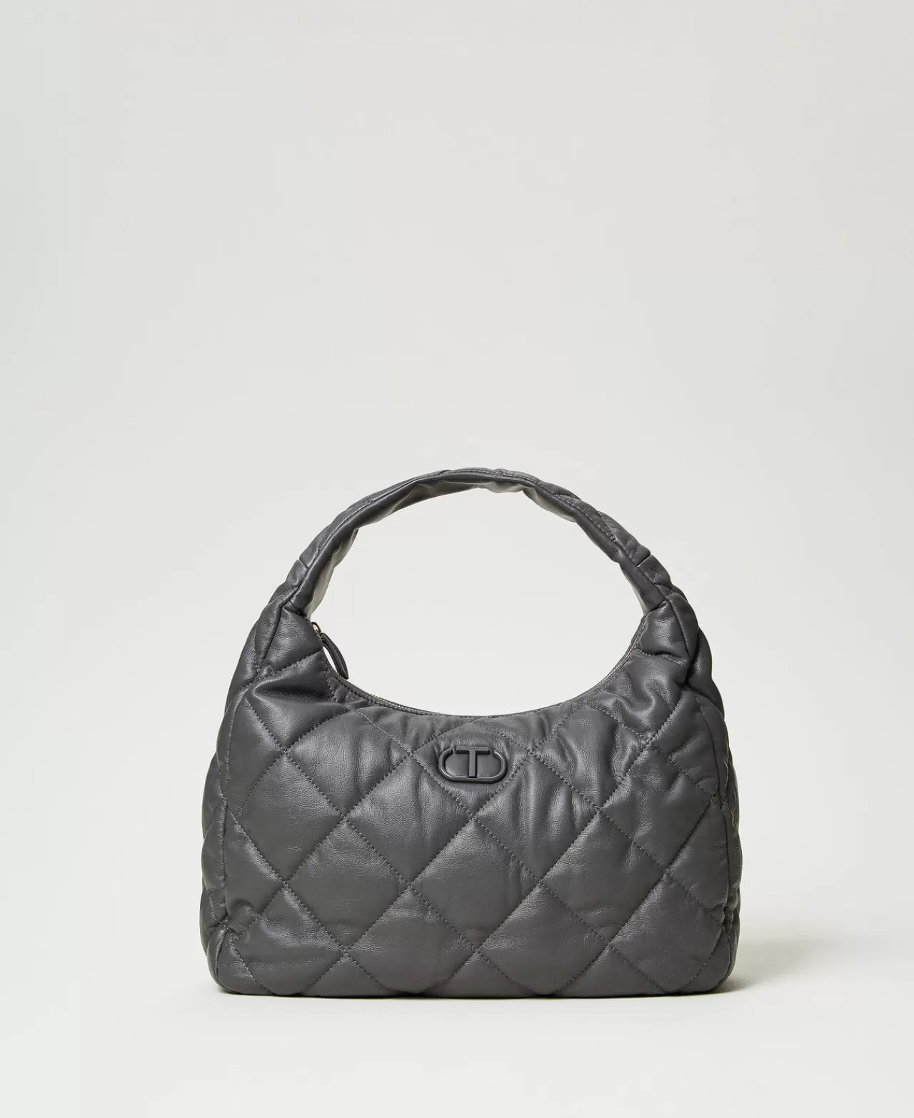 Borse Hobo | Borse A Mano | TWINSET Milano Borsa Hobo Grande Quilted Imbottita Grey Stone