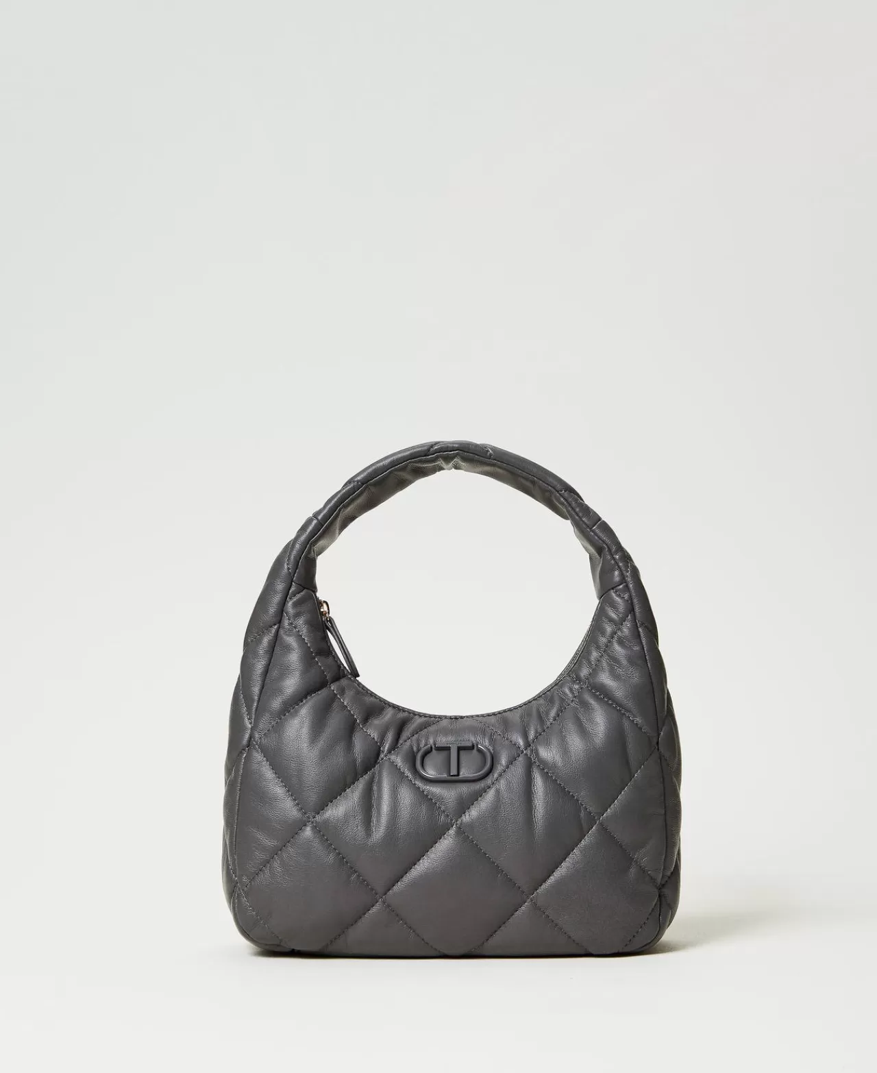 Borse Hobo | Borse A Mano | TWINSET Milano Borsa Hobo Media Quilted Imbottita Grey Stone