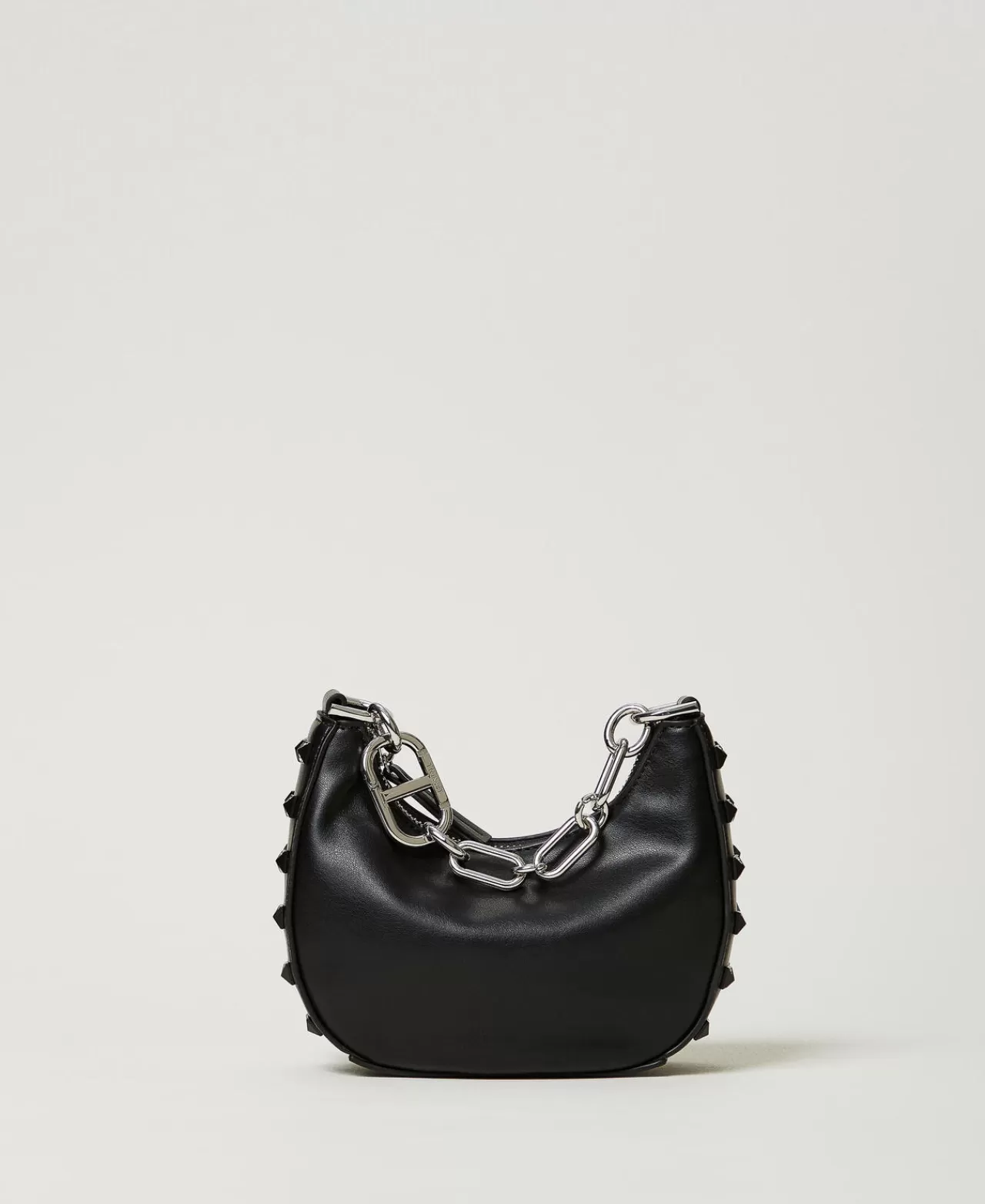 Mini Borse | Borse Hobo | TWINSET Milano Borsa ‘Mini Croissant’ Con Borchie Nero