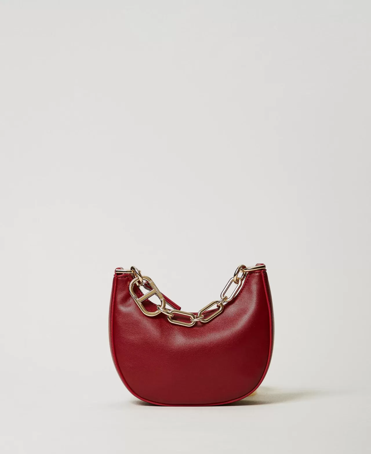 Mini Borse | Borse Hobo | TWINSET Milano Borsa ‘Mini Croissant’ Con Chiusura Oval T Rosso Pompeiano