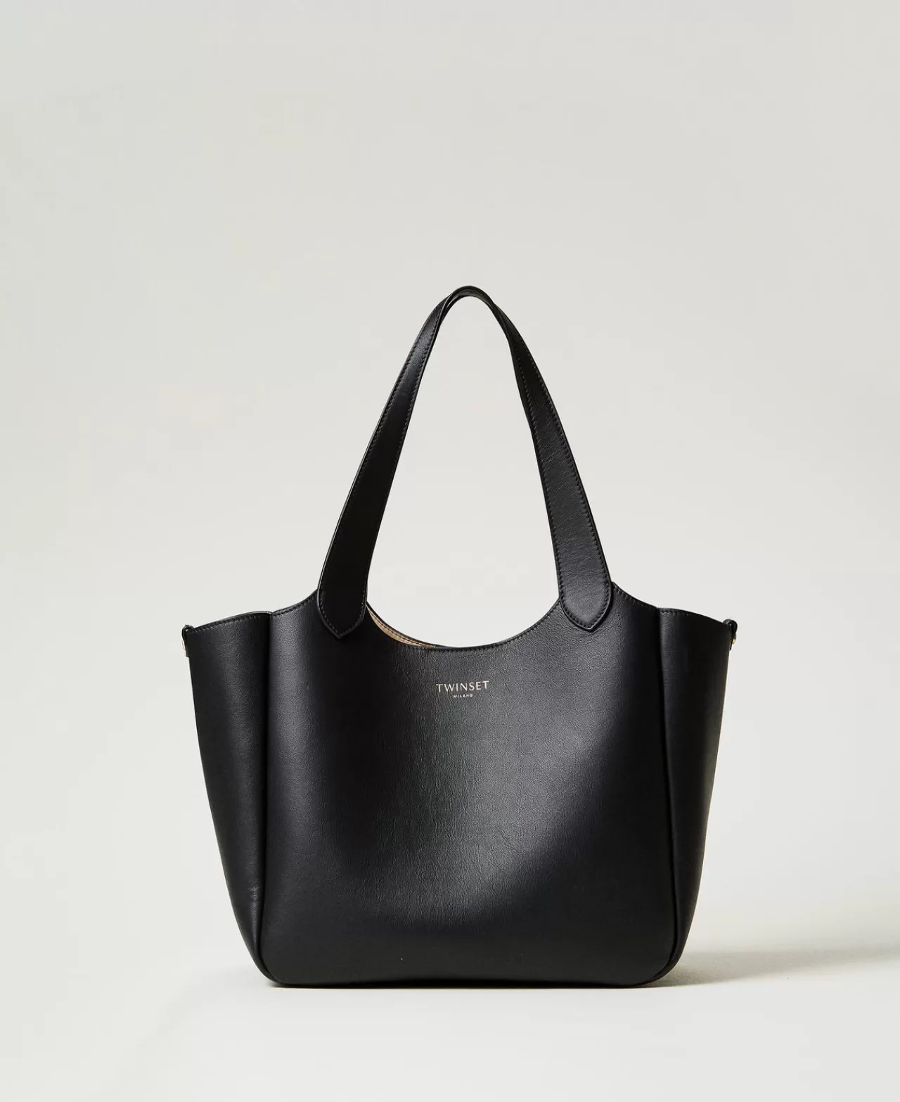 Borse A Mano | Borse A Spalla | TWINSET Milano Borsa Shopper ‘Forever’ In Pelle Nero