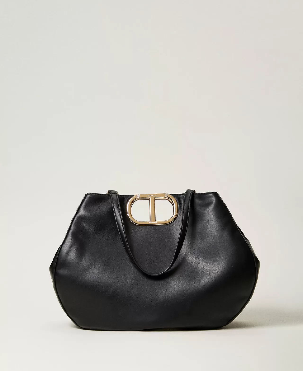 Borse Shopping | Borse A Mano | TWINSET Milano Borsa Shopper 'Lila' Con Manico Oval T Nero