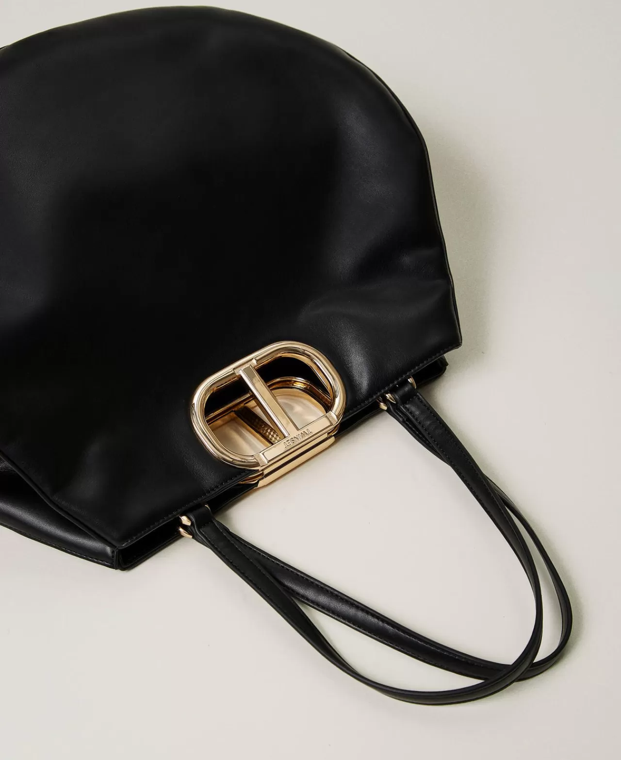 Borse Shopping | Borse A Mano | TWINSET Milano Borsa Shopper 'Lila' Con Manico Oval T Nero