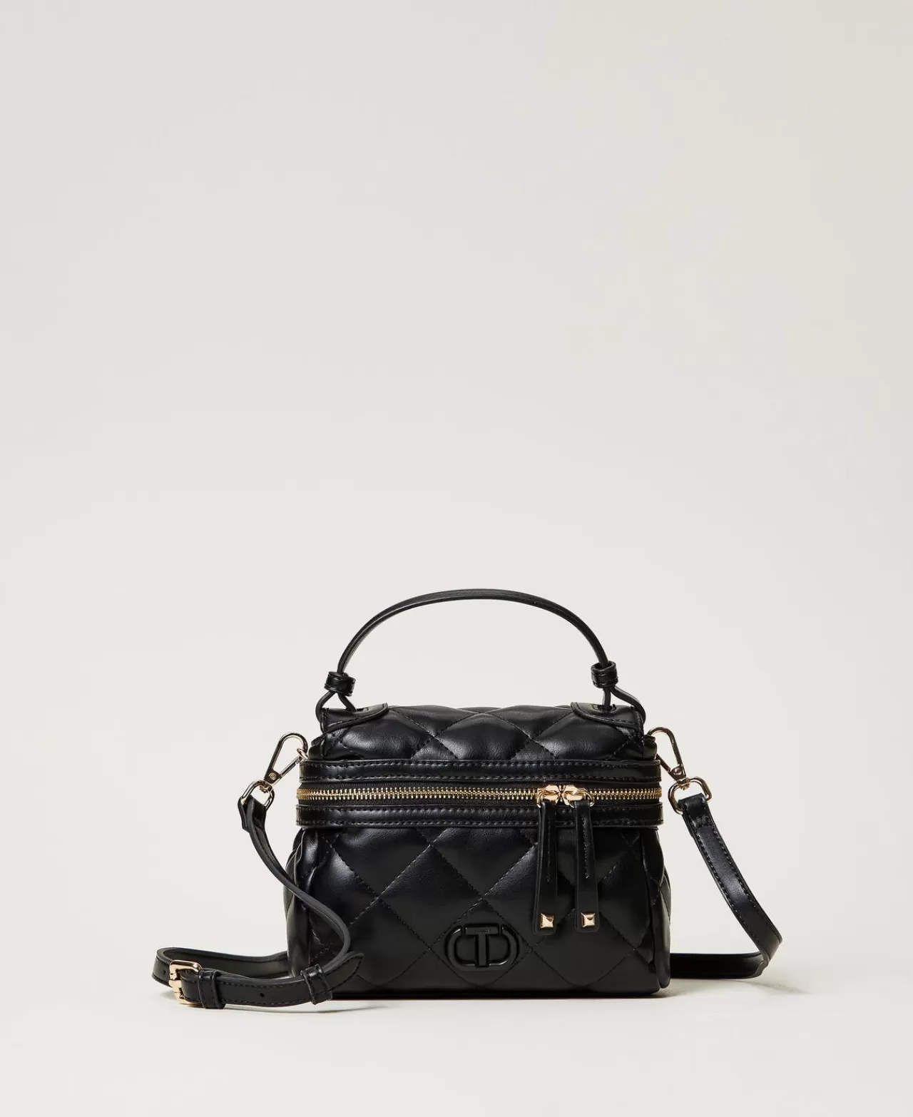 Mini Borse | Borse A Mano | TWINSET Milano Borsa Top Handle ‘Cécile’ Piccola Trapuntata Nero