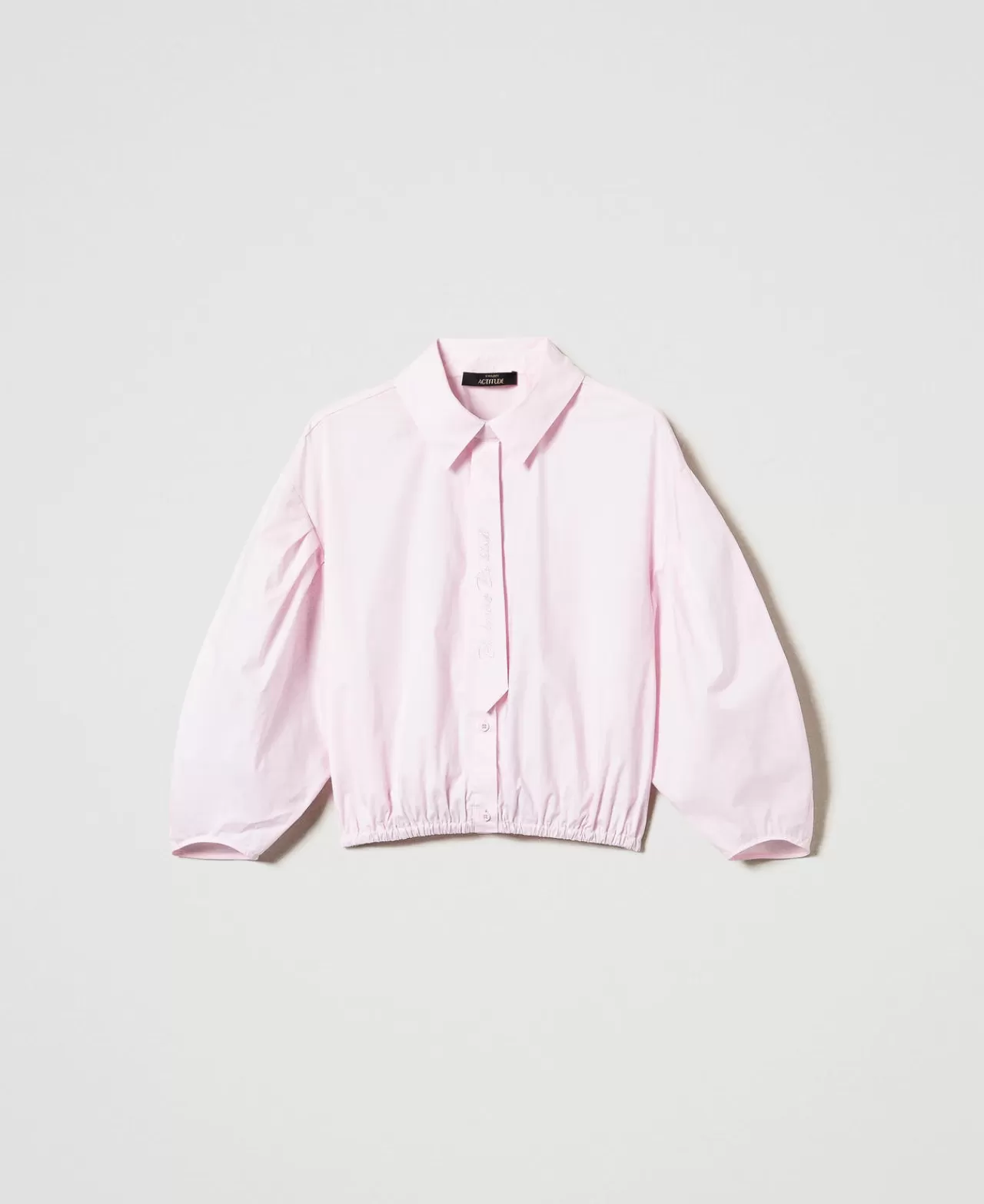 Bluse E Camicie | TWINSET Milano Camicia Boxy Con Cravattino Rosa "Pink Tulle"