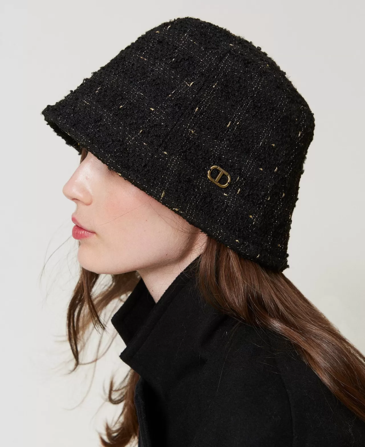 Cappelli | TWINSET Milano Cappello Bucket Bouclé Con Oval T Bouclè Black / Gold