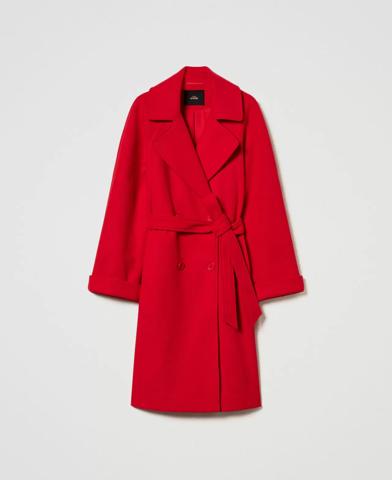 Cappotti E Trench | TWINSET Milano Cappotto Doppiopetto In Panno Fiery Red