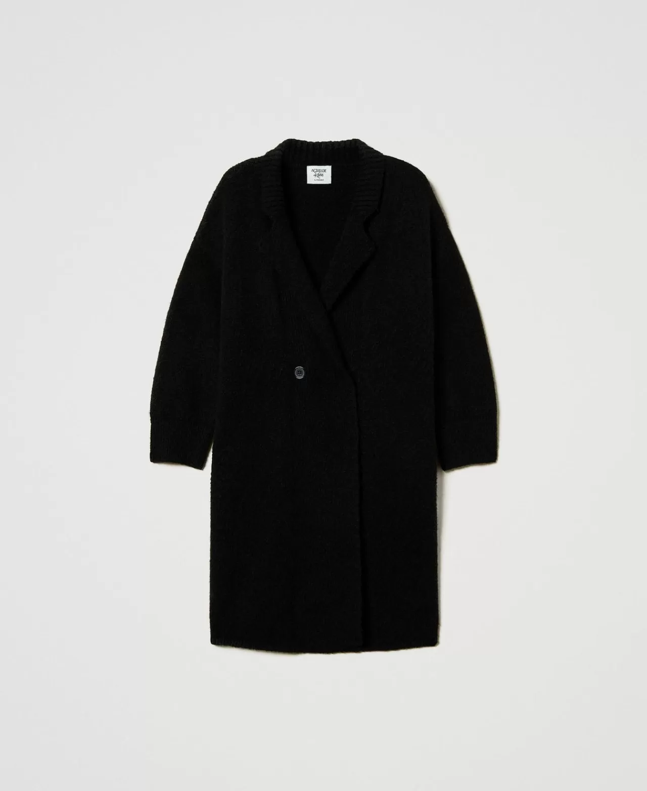 Cappotti E Trench | TWINSET Milano Cappotto In Filato Riciclato Bouclé Nero