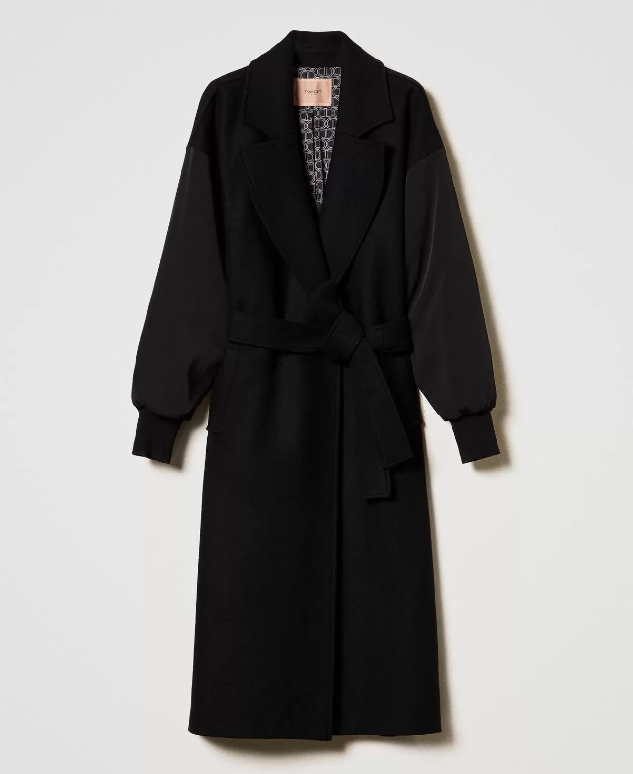 Cappotti E Trench | TWINSET Milano Cappotto In Panno Di Misto Lana Nero