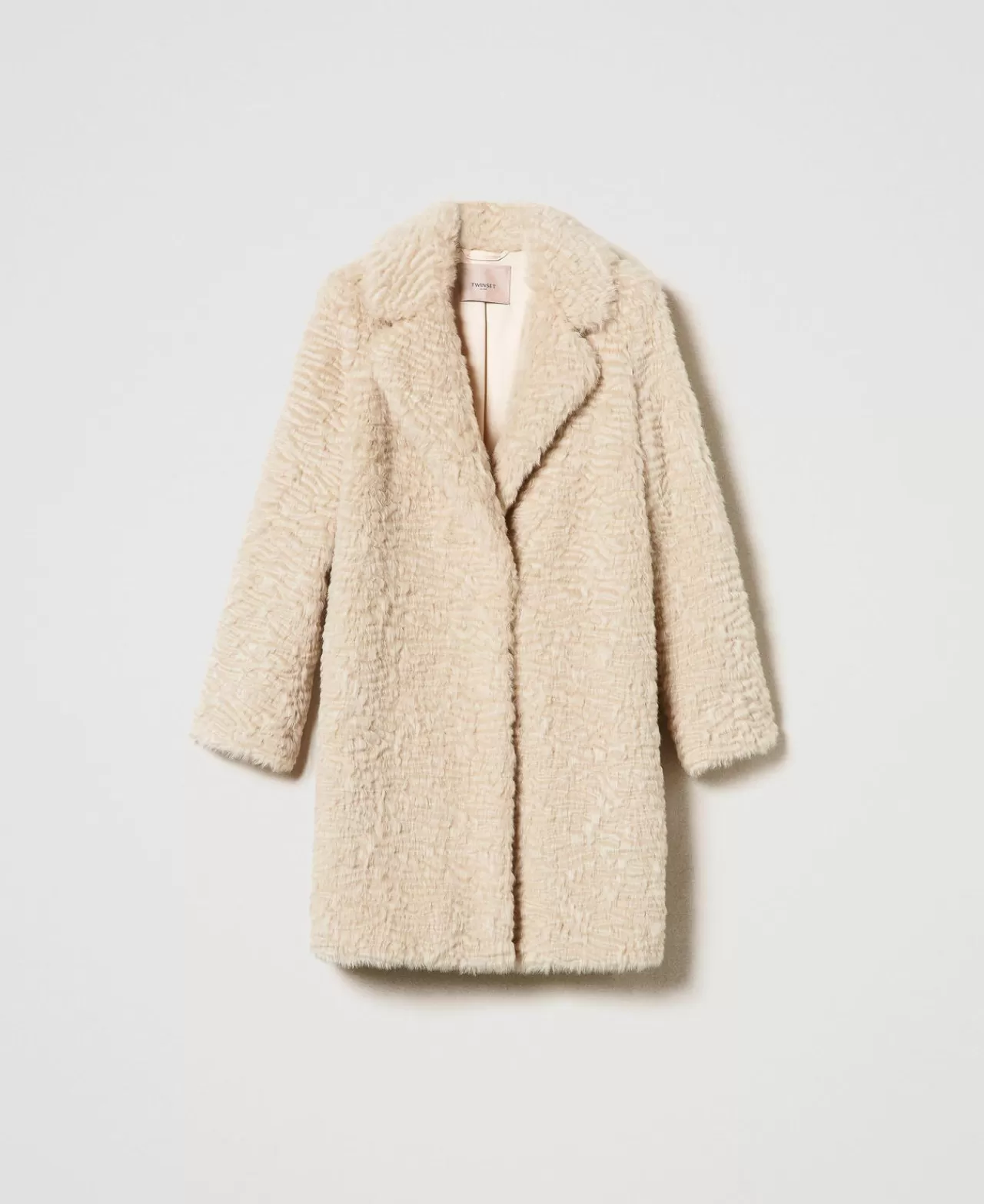 Cappotti E Trench | TWINSET Milano Cappotto Longuette In Faux Fur Avorio