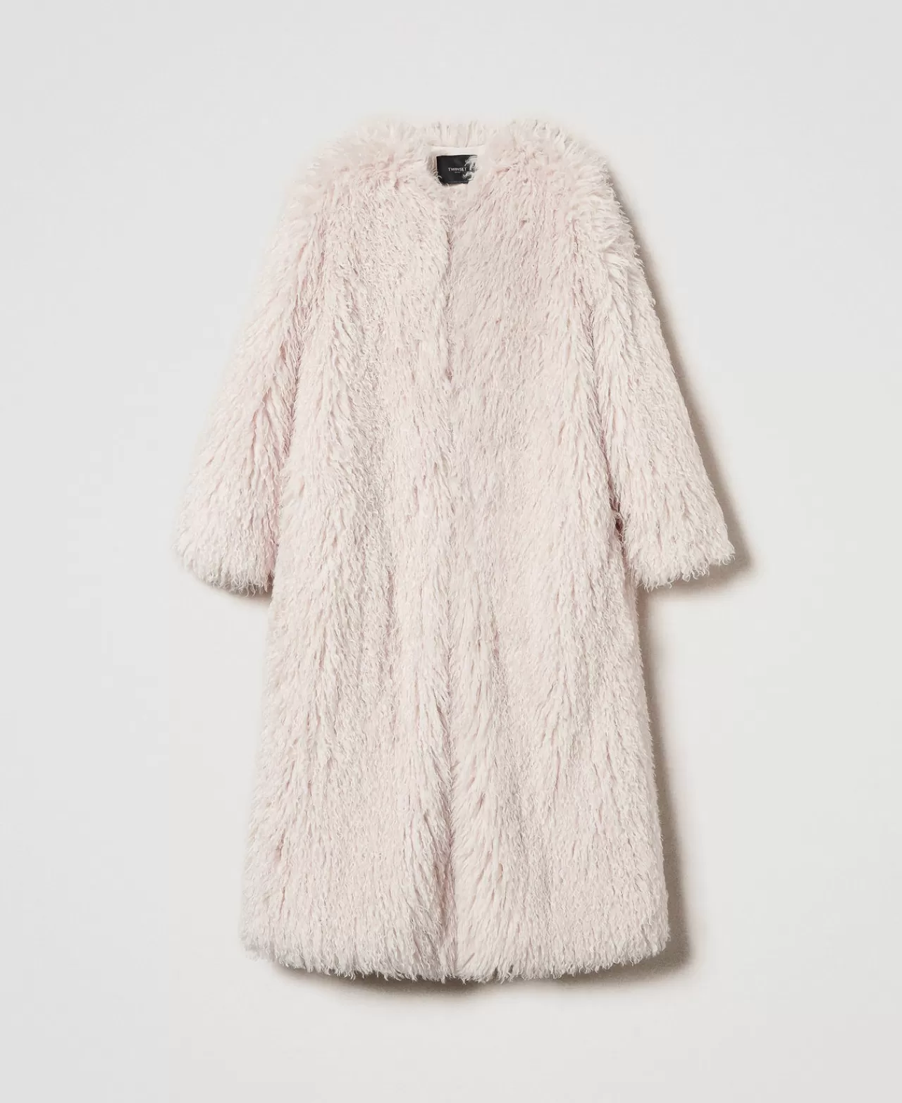 Cappotti E Trench | TWINSET Milano Cappotto Lungo In Faux Fur Bianco "White Cream"