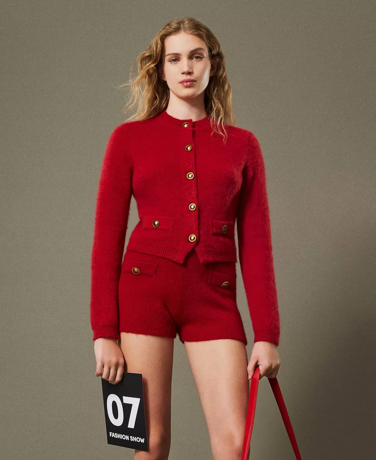 Maglie E Cardigan | TWINSET Milano Cardigan 'Anne' In Misto Mohair Rosso Veneziano