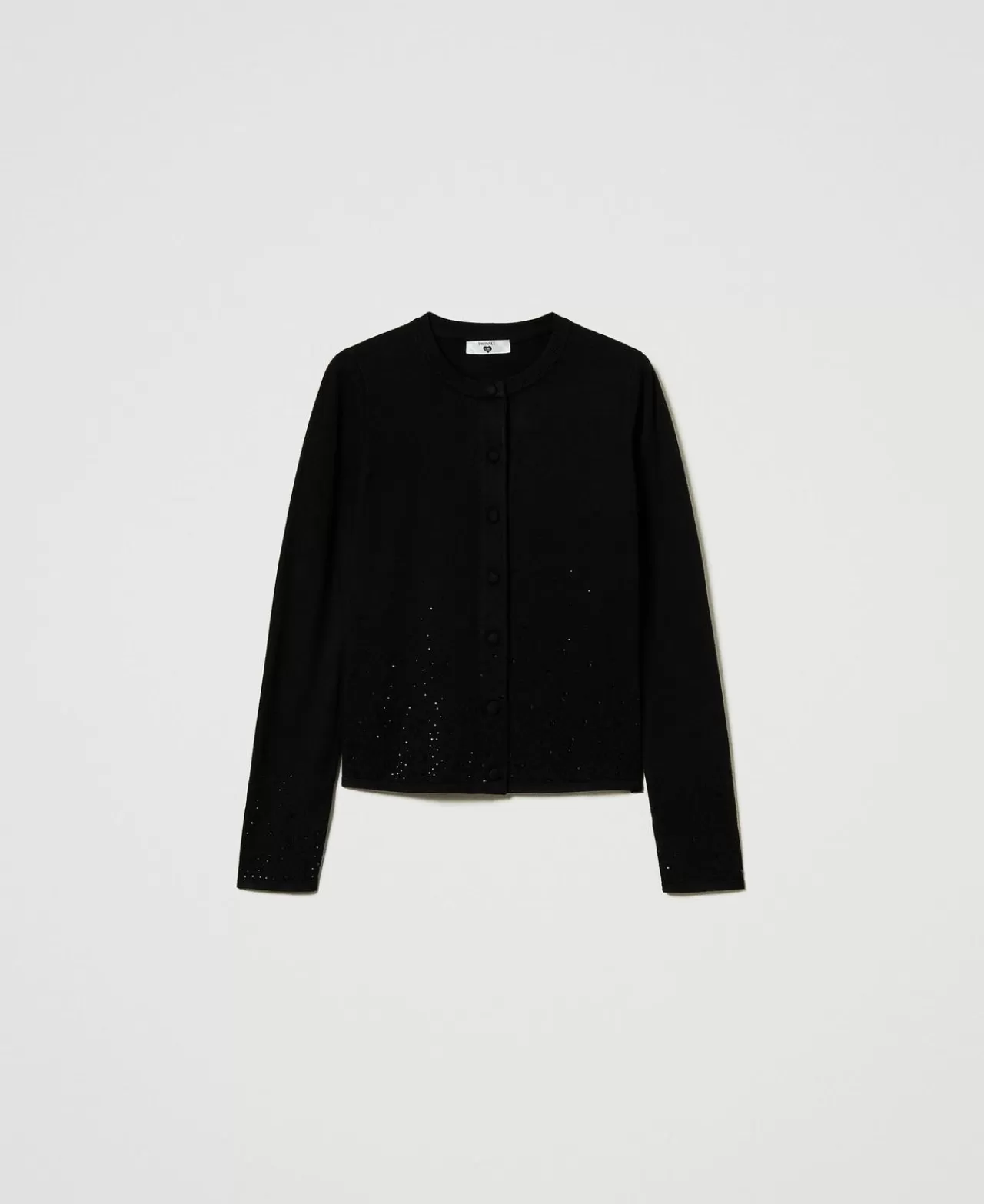 Maglie E Cardigan | TWINSET Milano Cardigan Con Strass In Dégradé Nero