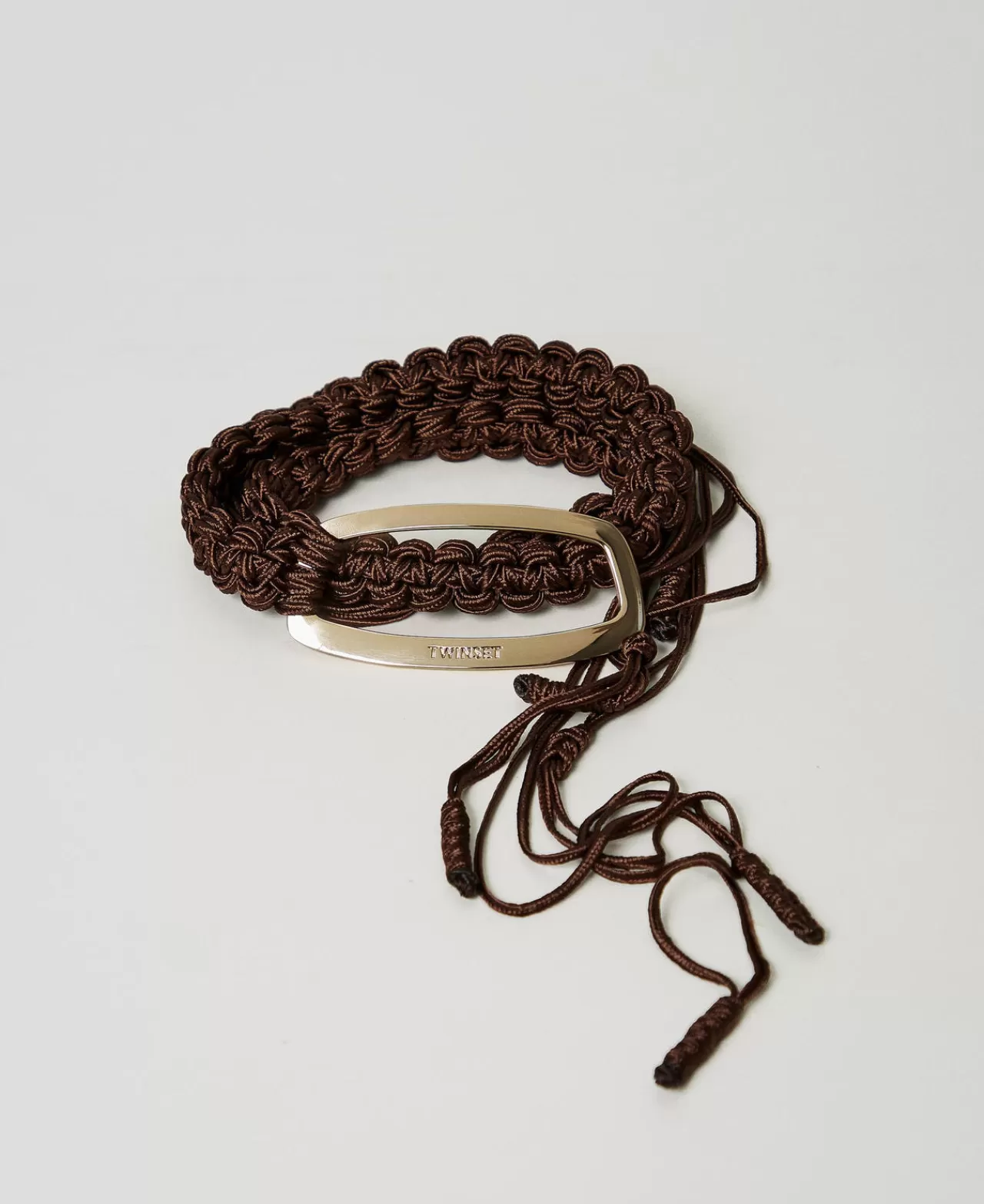 Cinture | TWINSET Milano Cintura Crochet Con Fibbia Logata Coffee Chocolate