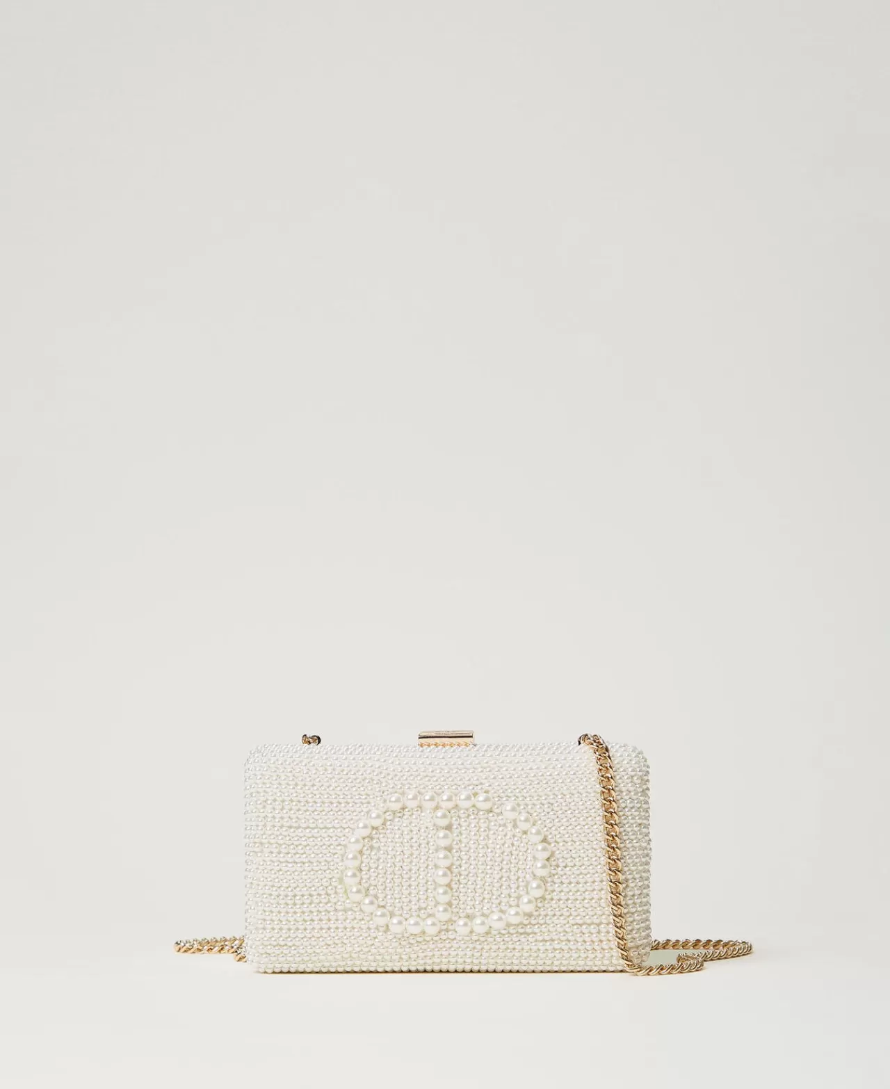 Borse A Mano | Borse A Spalla | TWINSET Milano Clutch Con Perle E Oval T Bianco "Old White"