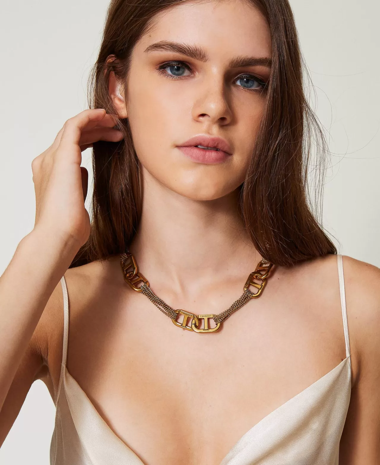 Bijoux | TWINSET Milano Collana Girocollo Con Oval T Ottone Chiaro