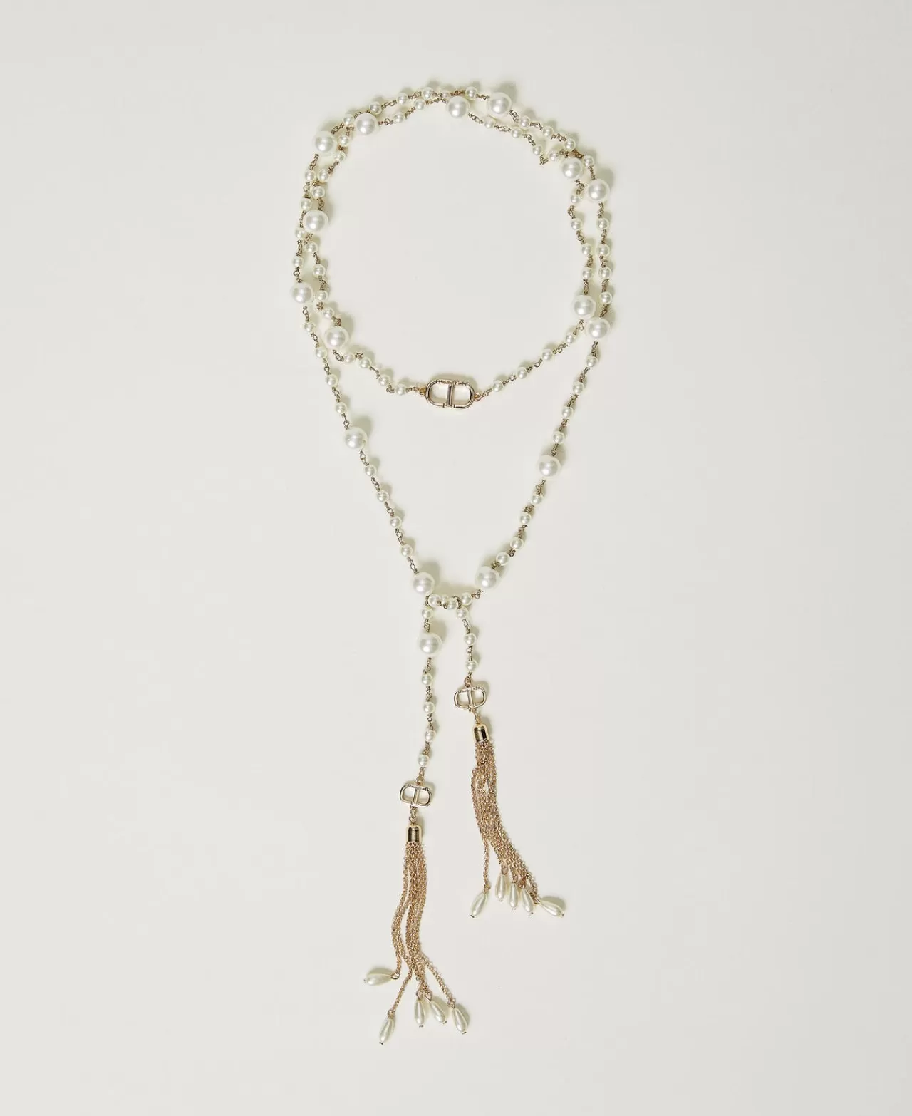 Bijoux | TWINSET Milano Collana Regolabile Con Nappe Pendenti Bianco "Old White"