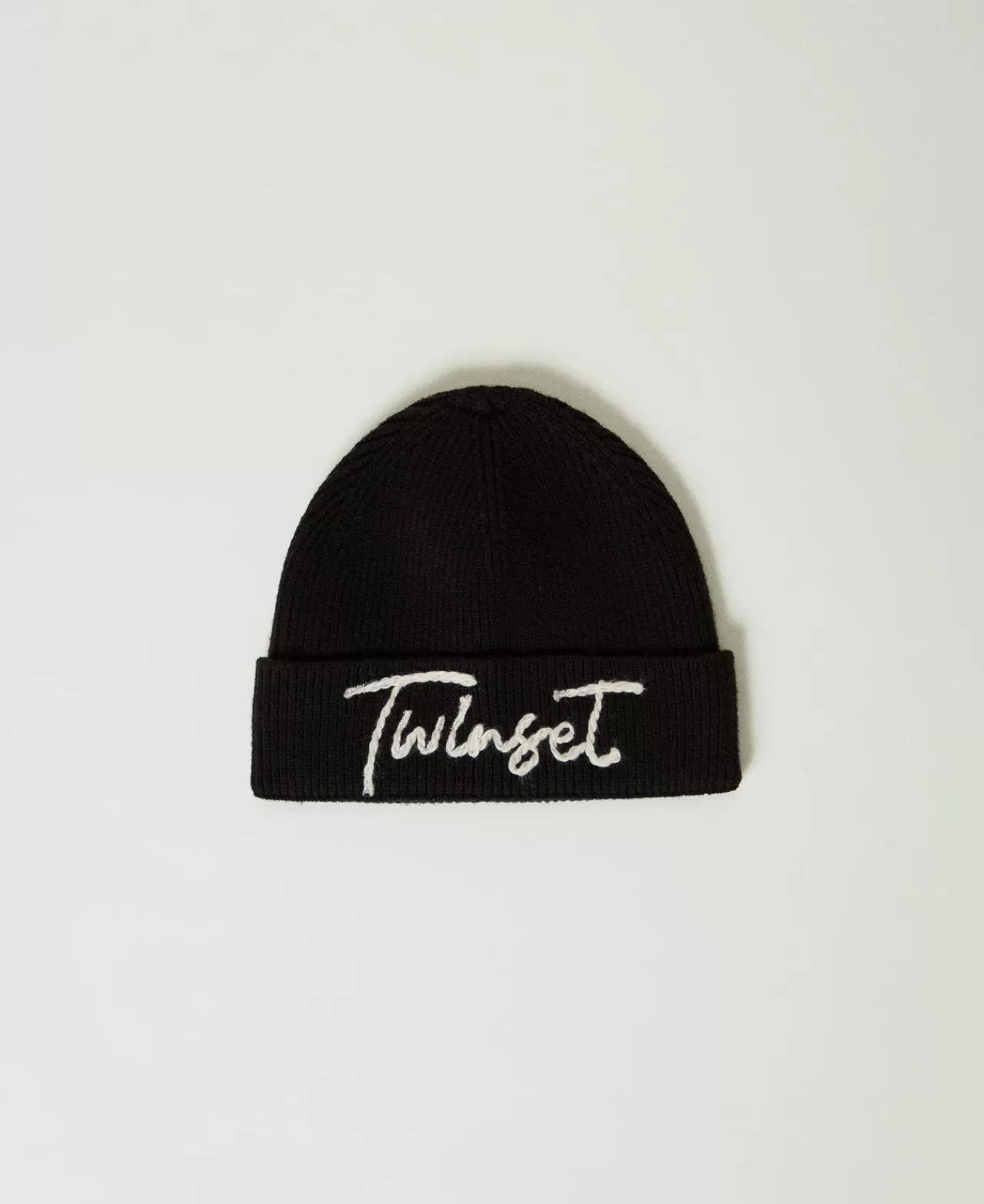 Cappelli | TWINSET Milano Cuffia In Maglia Con Ricamo Logo Nero