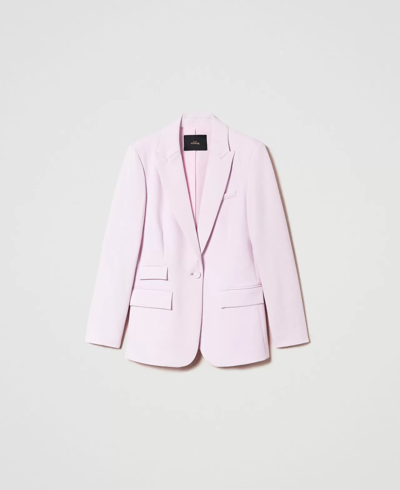 Giacche E Piumini | Blazer | TWINSET Milano Giacca Blazer In Crêpe Cady Rosa "Pink Tulle"