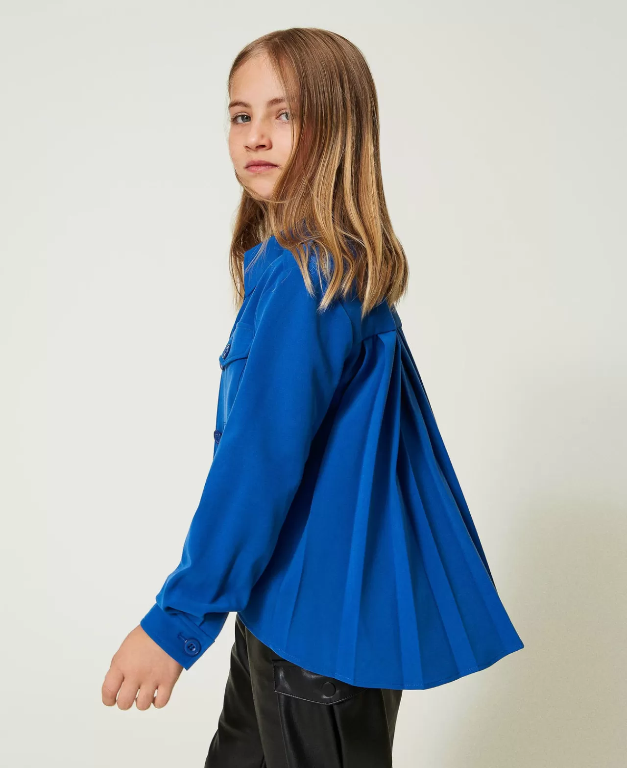 Giacche E Capispalla | Bluse E Camicie | TWINSET Milano Giacca Overshirt In Flanella Blu "Surf"