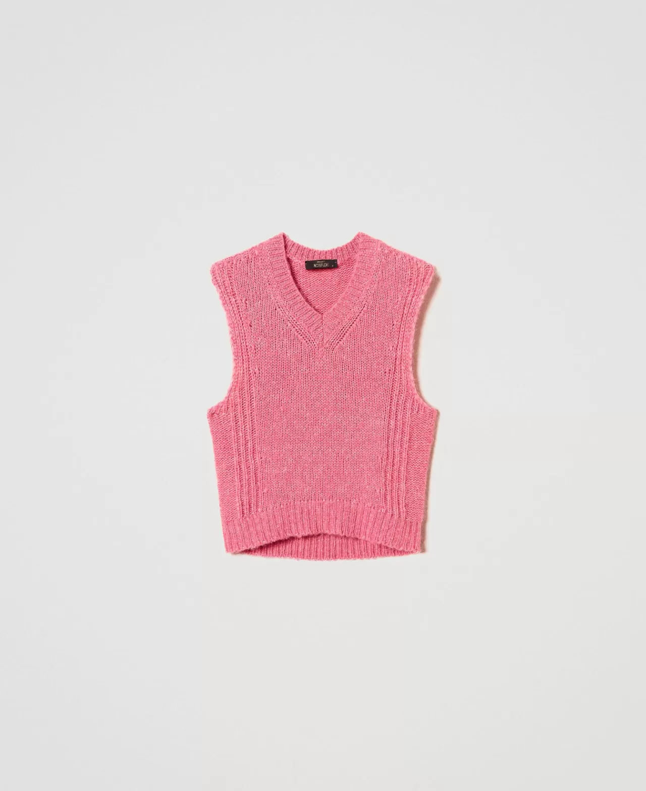 Maglie E Cardigan | TWINSET Milano Gilet In Misto Lana Seamless Rosa "Crystal Pink"