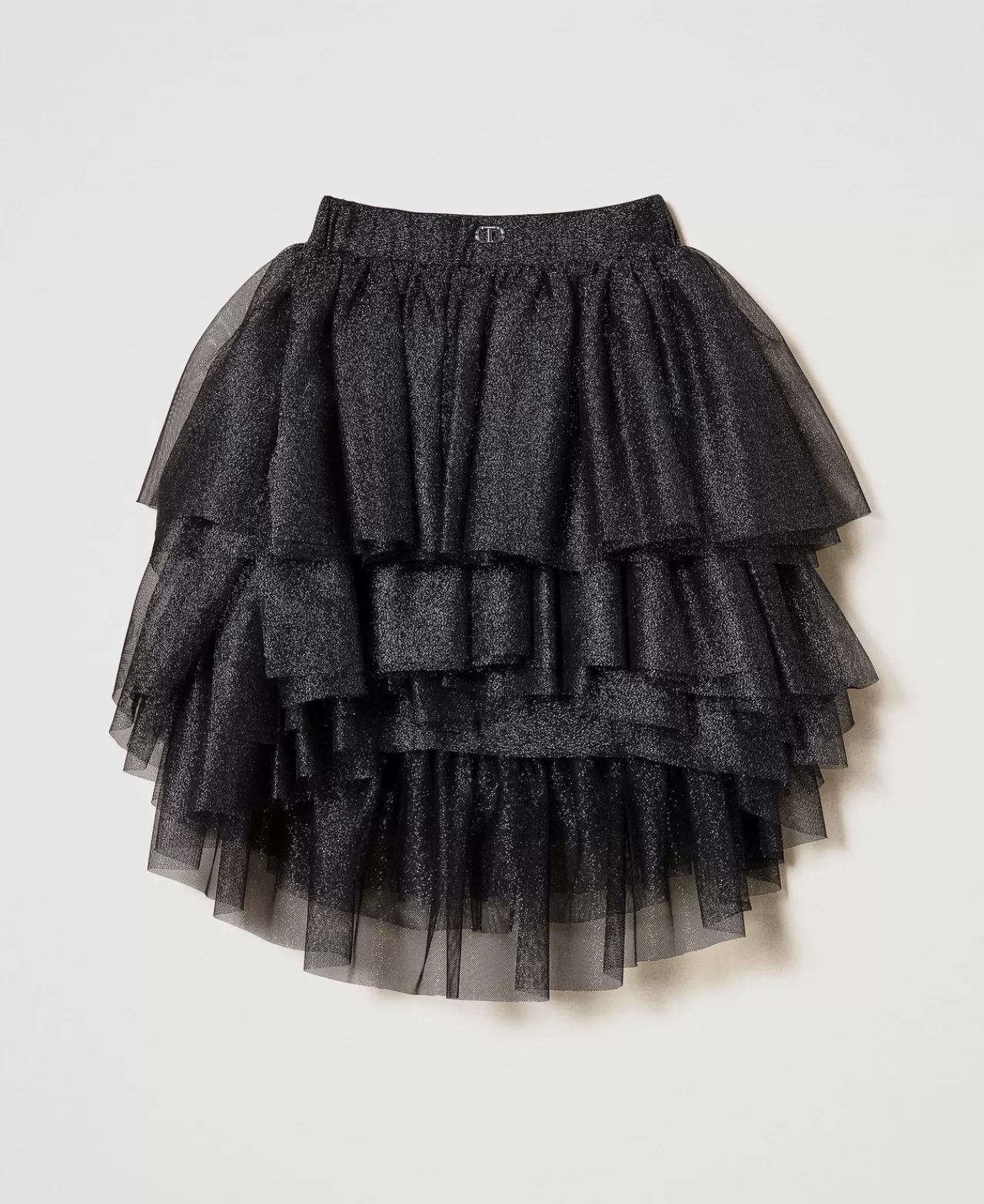 Gonne | TWINSET Milano Gonna A Balze In Tulle Lurex Nero