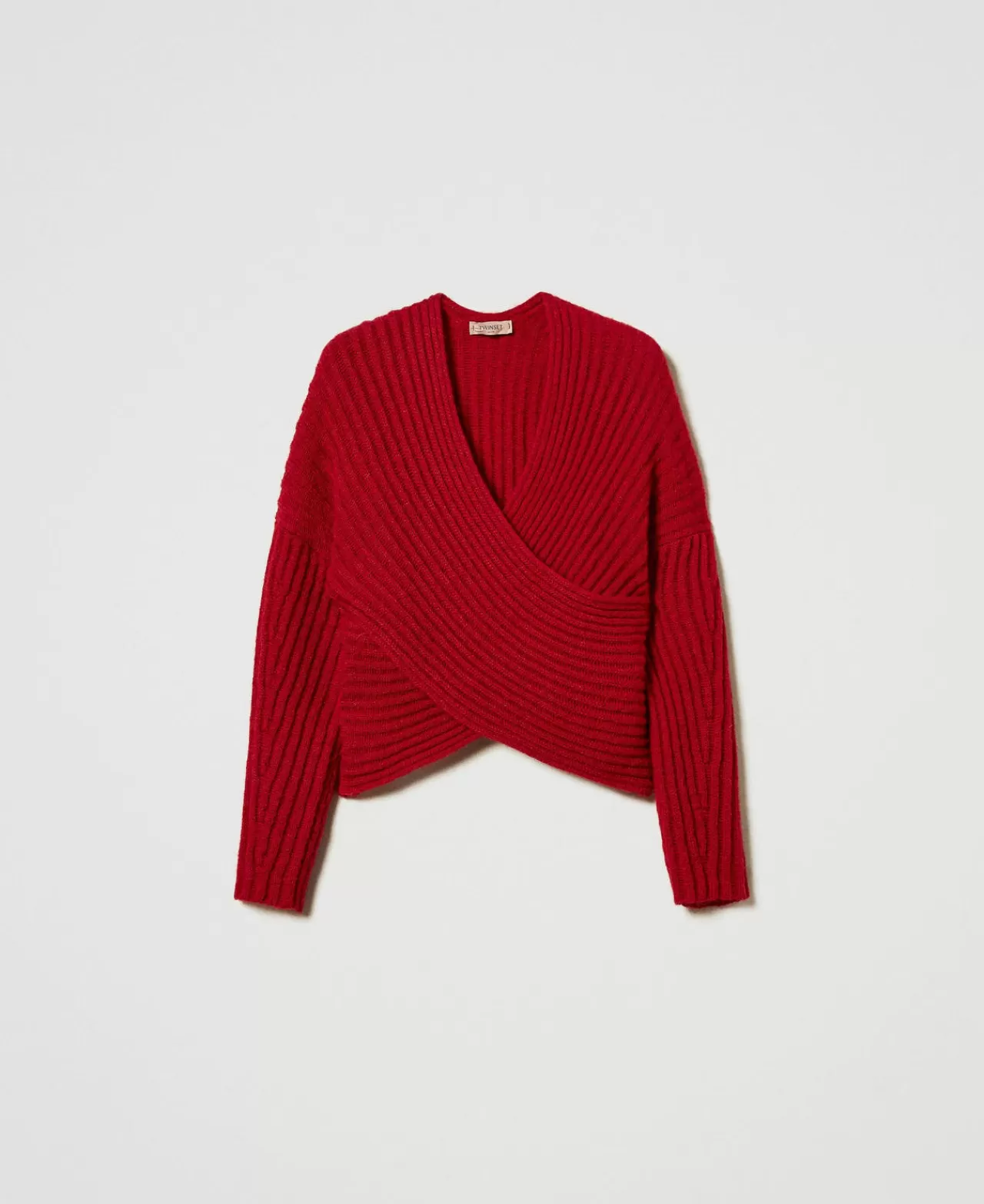 Maglie E Cardigan | TWINSET Milano Maglia Doppio Uso In Misto Mohair Rosso Veneziano