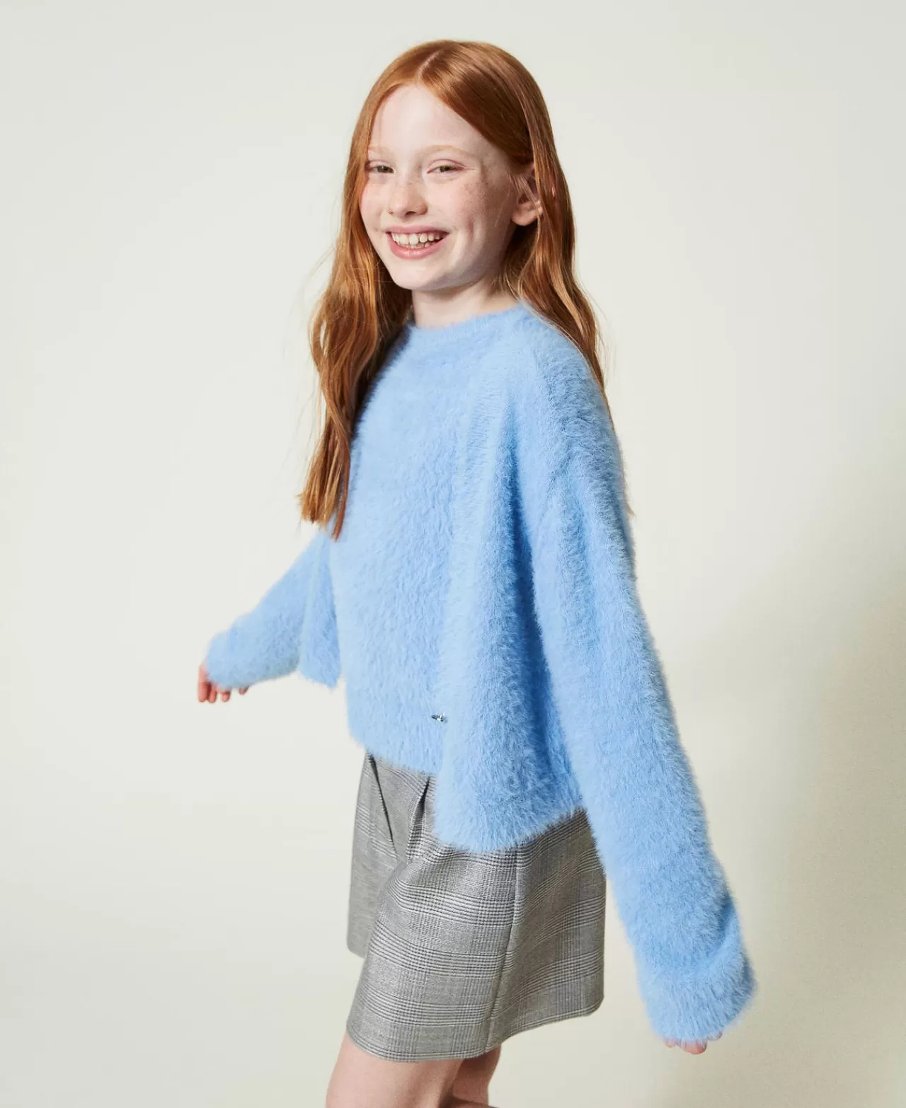 Maglie E Cardigan | TWINSET Milano Maglia E Cardigan Con Bottone Oval T Azzurro "Frozen Fjord"