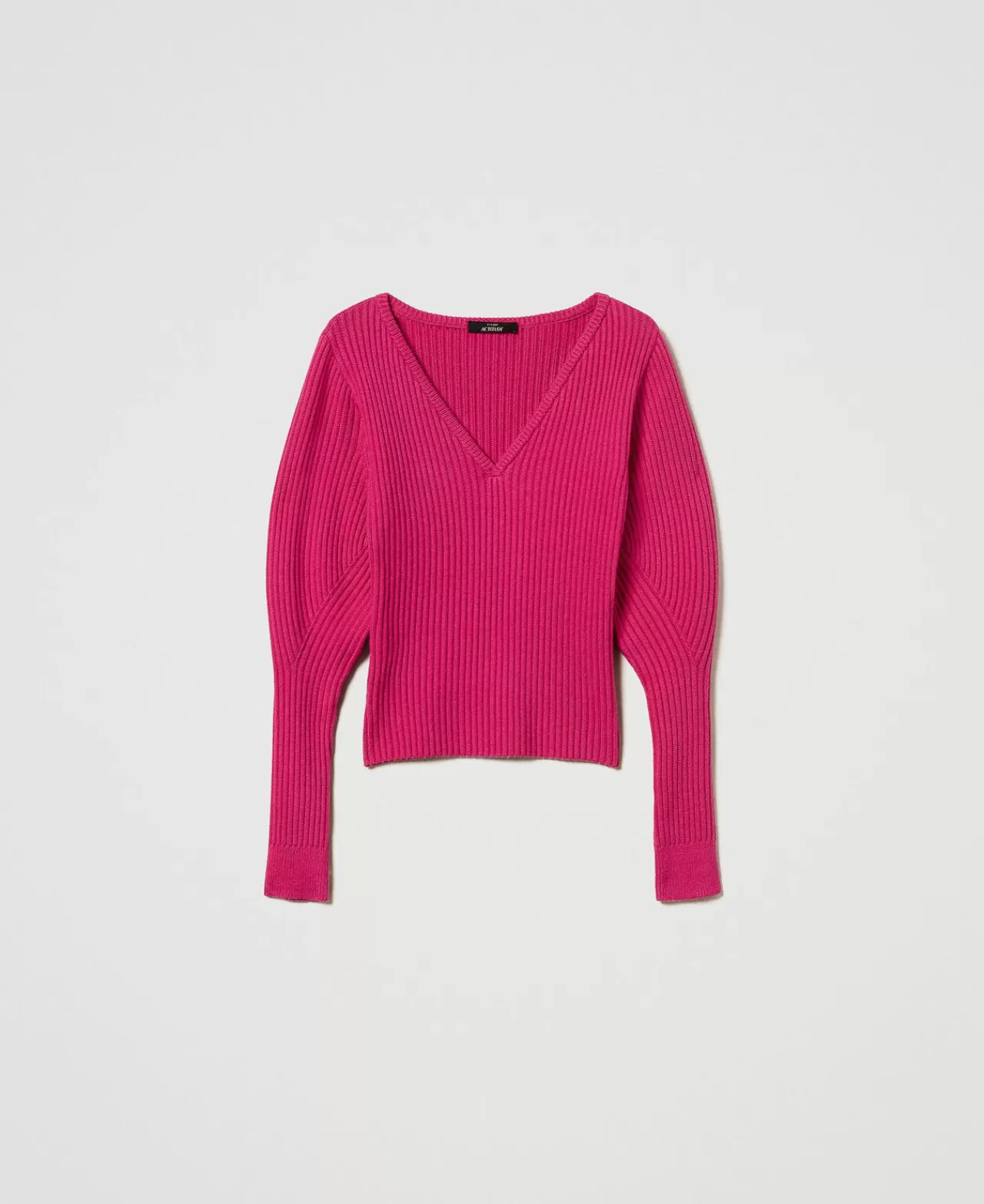 Maglie E Cardigan | TWINSET Milano Maglia Fitted A Coste Super Pink