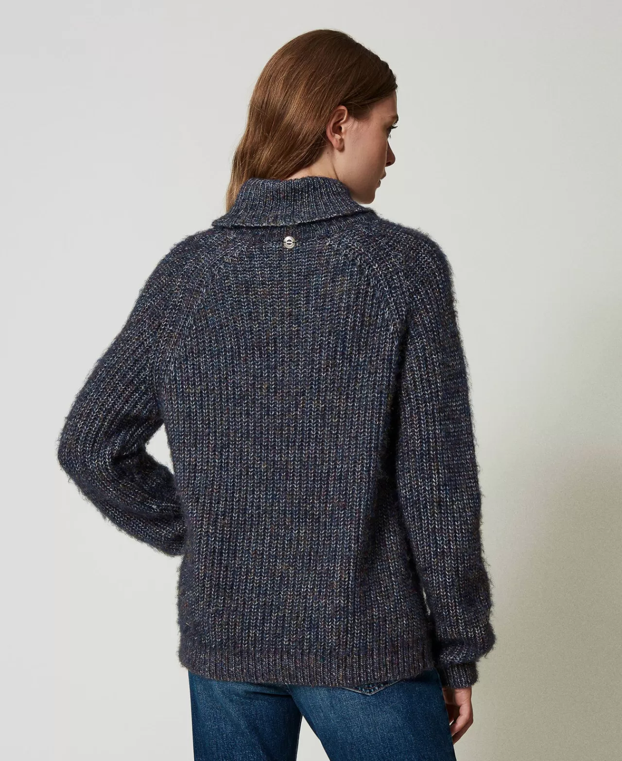 Maglie E Cardigan | TWINSET Milano Maglia In Filato Multicolor Con Lurex Multicolor Blue Navy