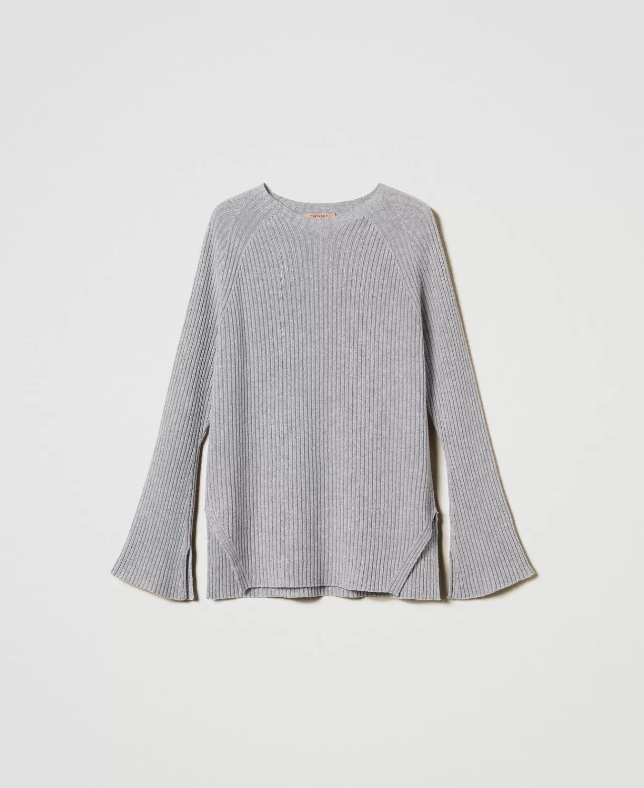 Maglie E Cardigan | TWINSET Milano Maglia In Misto Lana E Lurex Bicolor Grigio / Argento