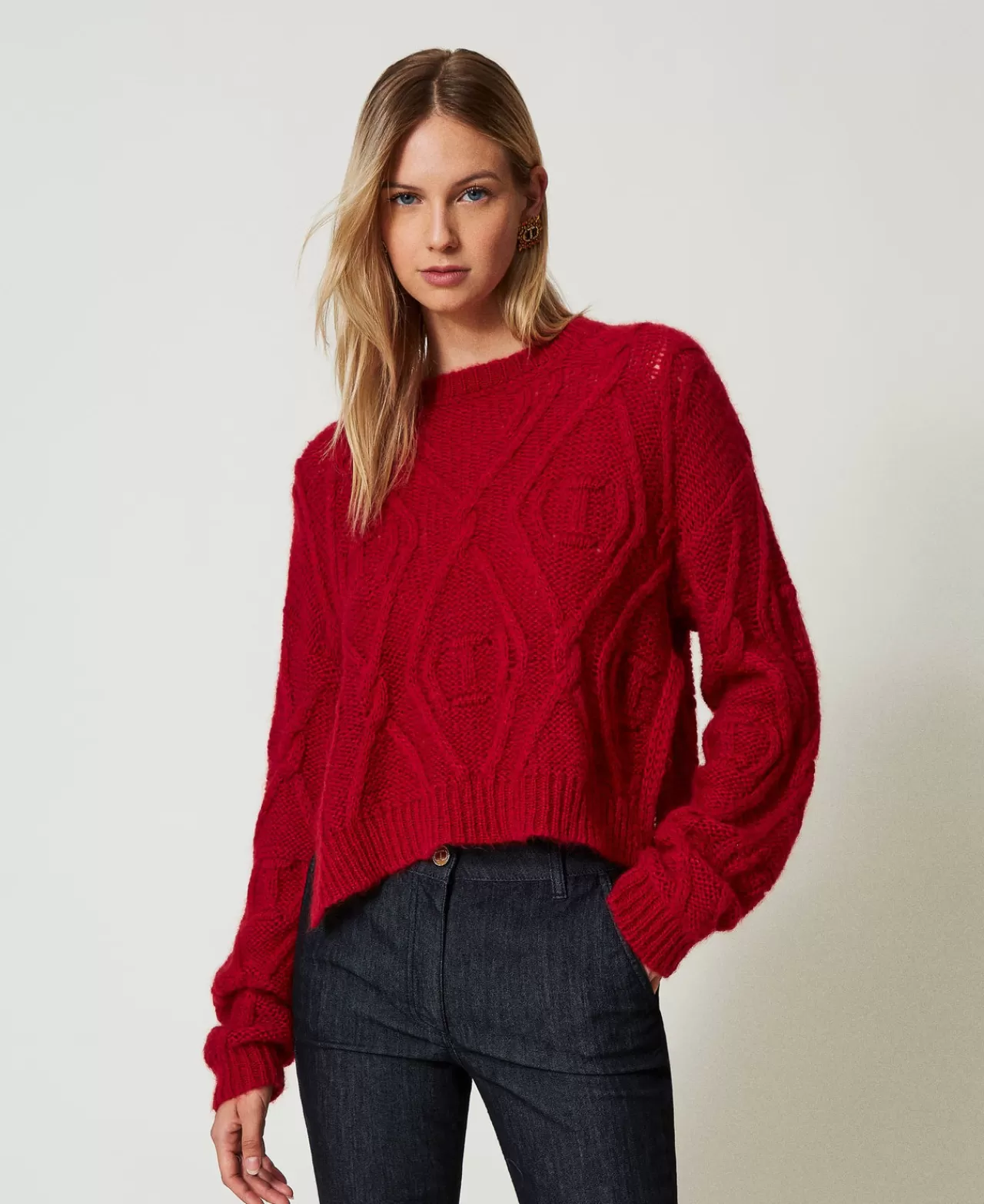 Maglie E Cardigan | TWINSET Milano Maglia In Misto Mohair Rosso Veneziano