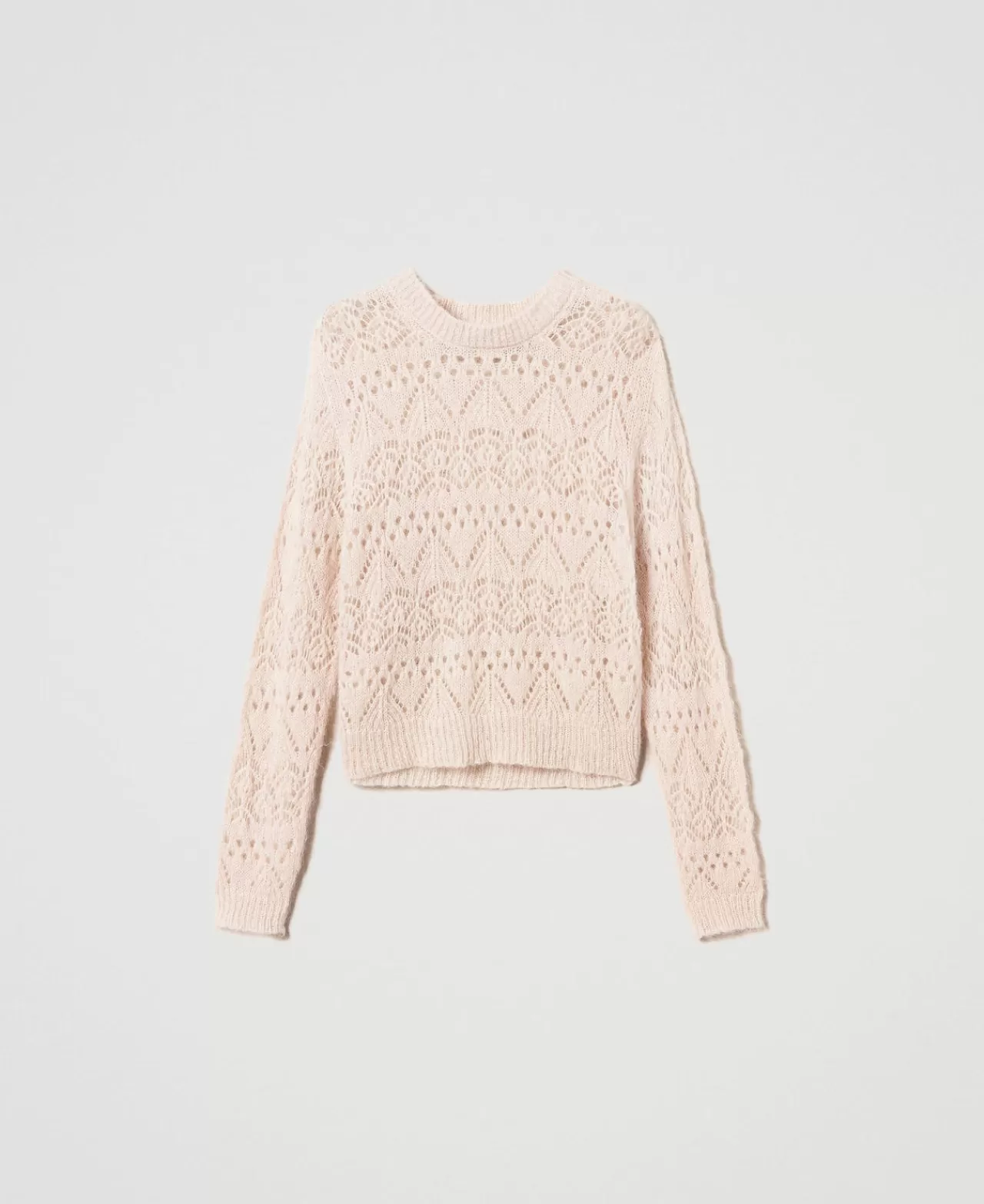 Maglie E Cardigan | TWINSET Milano Maglia In Misto Mohair Mix Di Punti Rosa "Peach Pink"