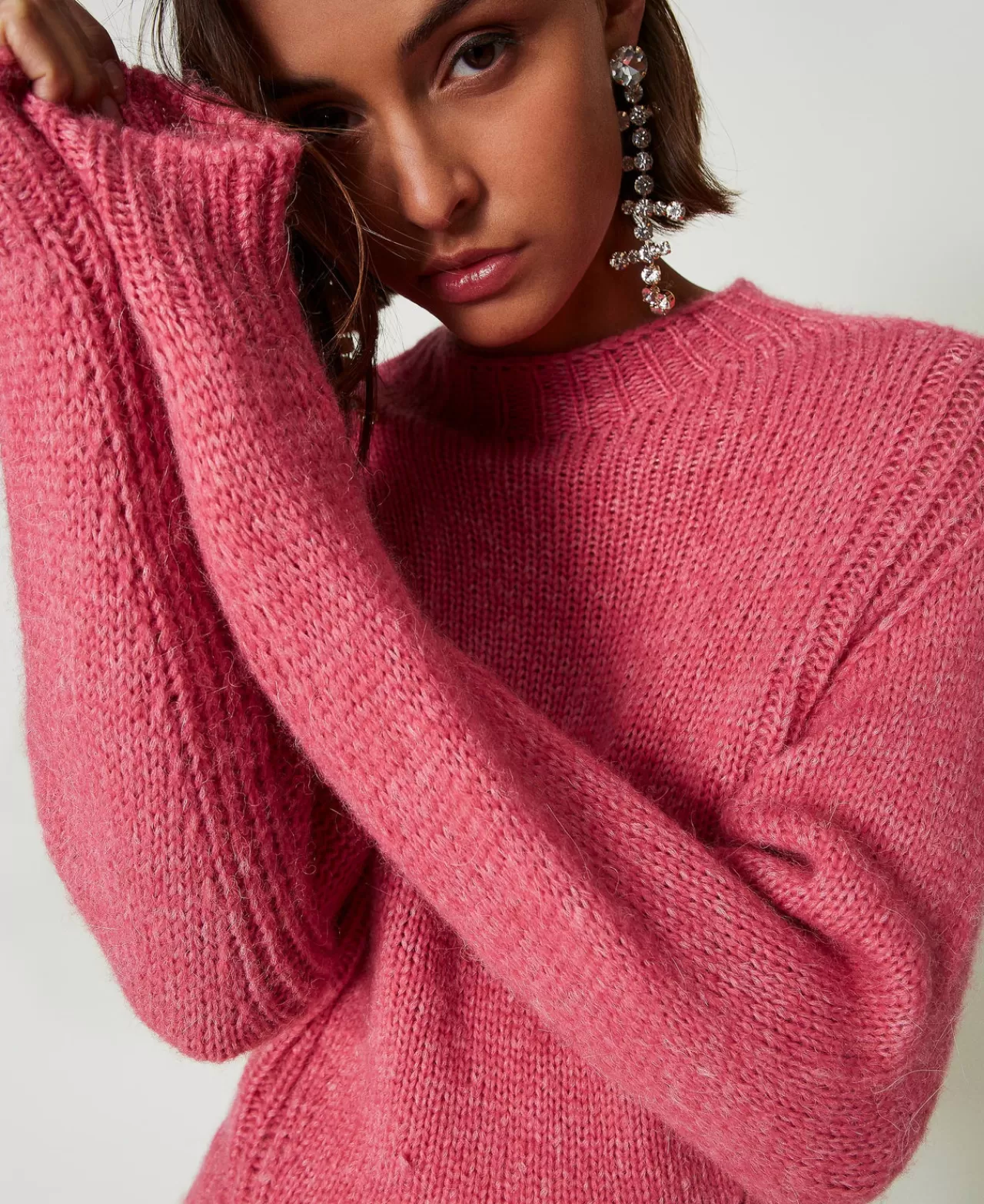 Maglie E Cardigan | TWINSET Milano Maglia Lupetto In Misto Lana Seamless Rosa "Crystal Pink"