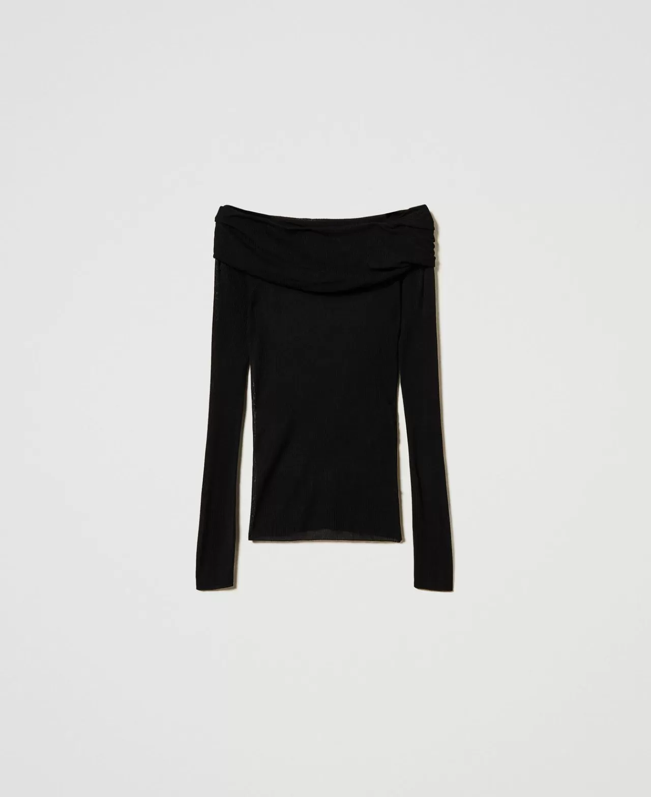 Maglie E Cardigan | TWINSET Milano Maglia Off Shoulder In Viscosa Nero