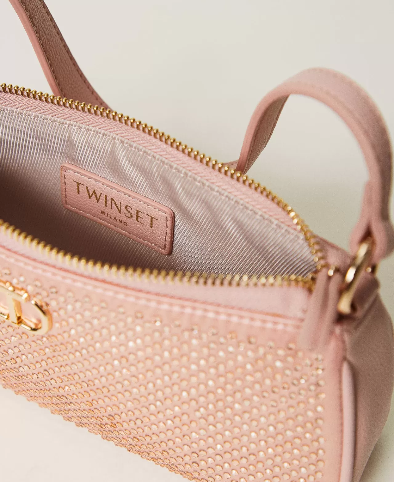 Mini Borse | Borse A Mano | TWINSET Milano Mini Borsa In Raso Con Strass E Oval T Rosa "Peachy Keen"