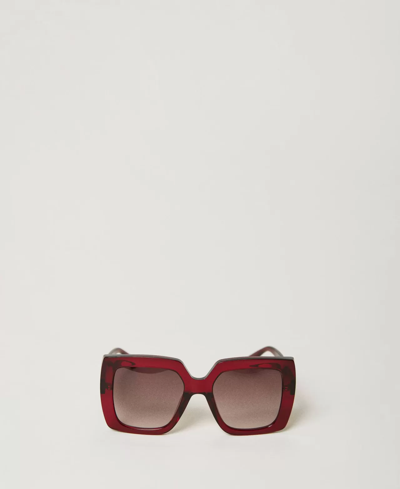 Occhiali Da Sole | TWINSET Milano Occhiali Da Sole Squadrati Oversize Shiny Transparency Raspberry