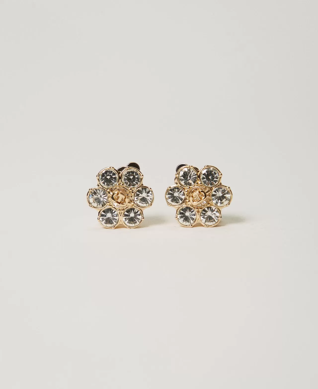 Bijoux | TWINSET Milano Orecchini A Fiore Con Strass E Oval T New Gold