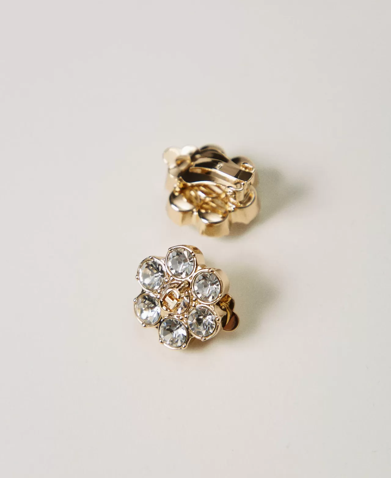 Bijoux | TWINSET Milano Orecchini A Fiore Con Strass E Oval T New Gold