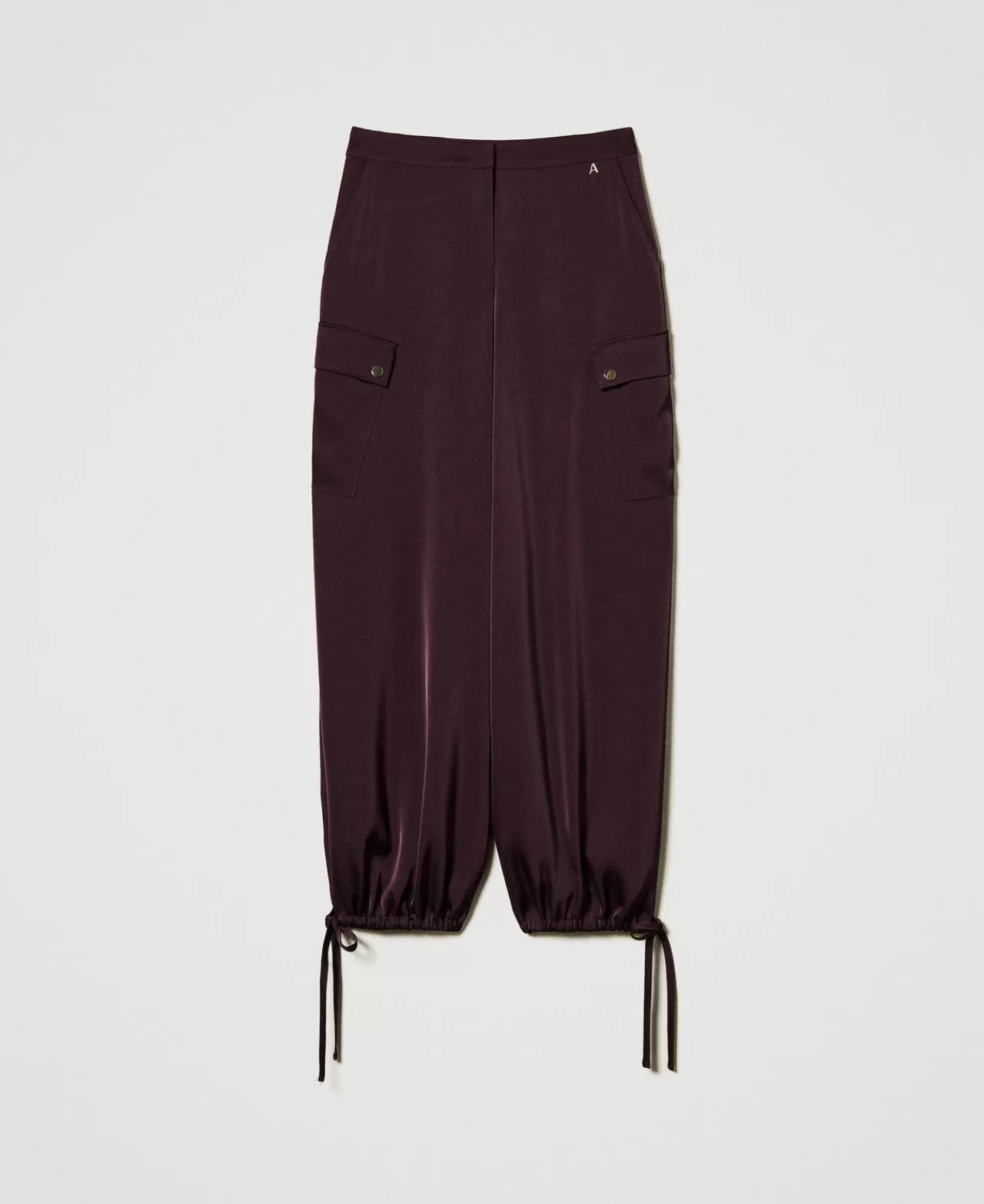 Pantaloni Cargo | TWINSET Milano Pantaloni Cargo In Raso Potent Purple