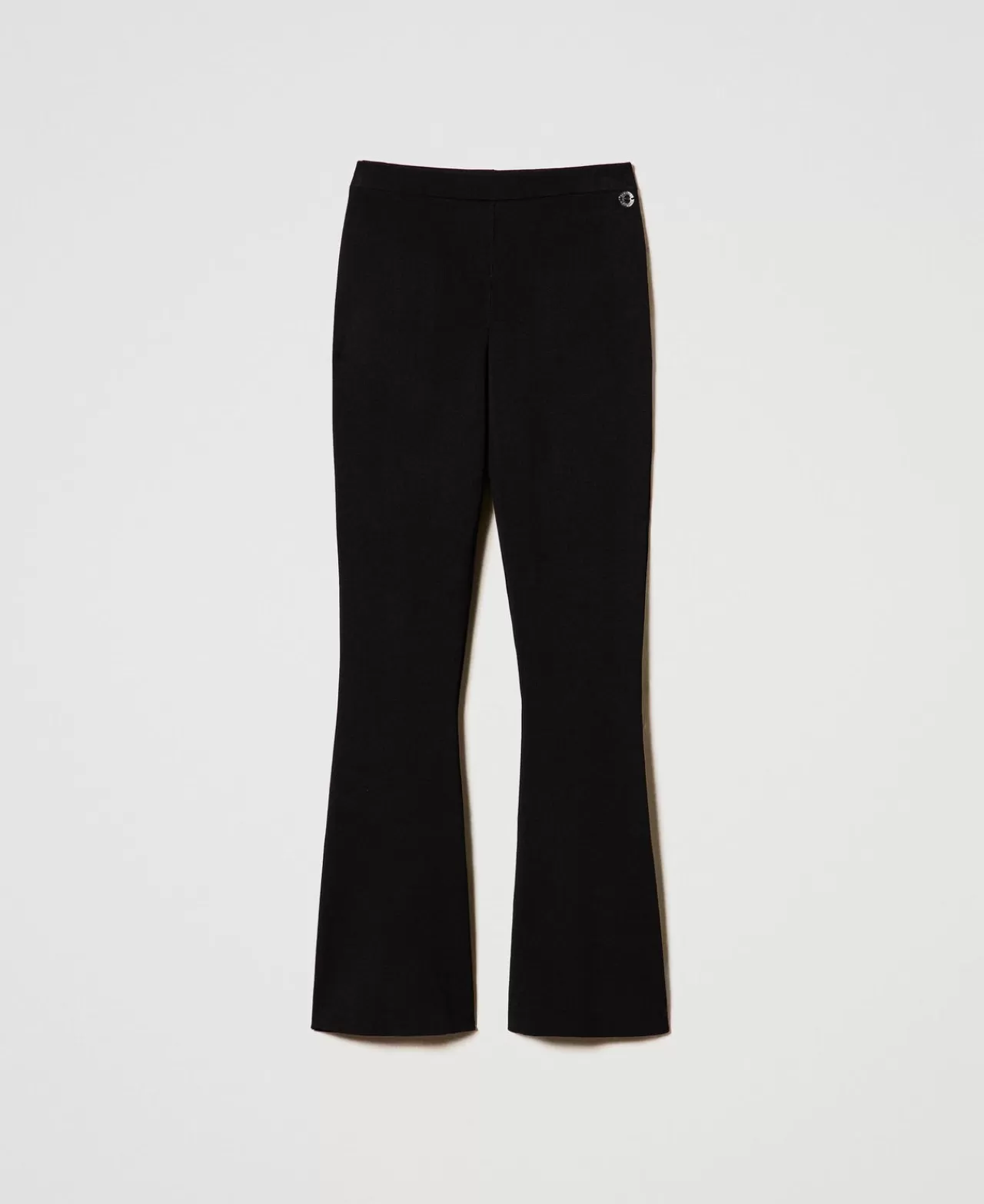 Pantaloni Flare | TWINSET Milano Pantaloni Flare In Maglia Nero