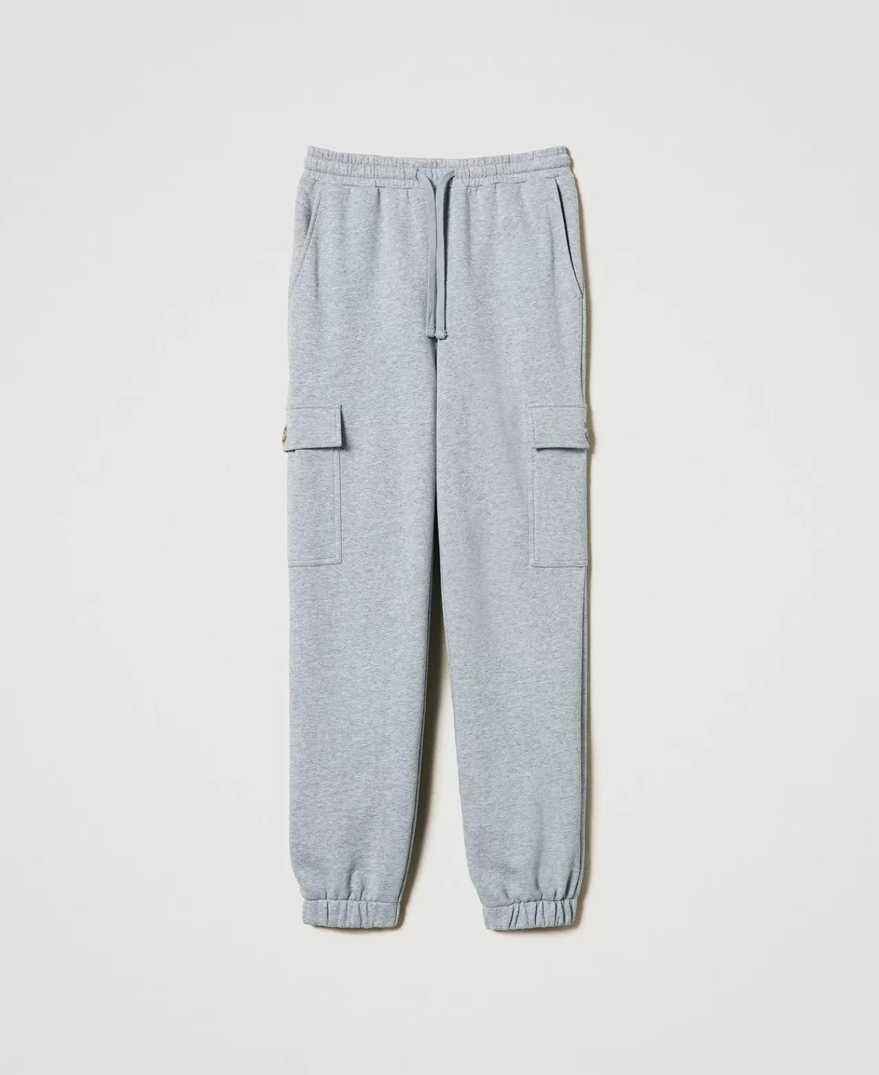 Pantaloni Cargo | Pantaloni Jogging | TWINSET Milano Pantaloni Joggers In Felpa Con Oval T Grigio Mélange Medio