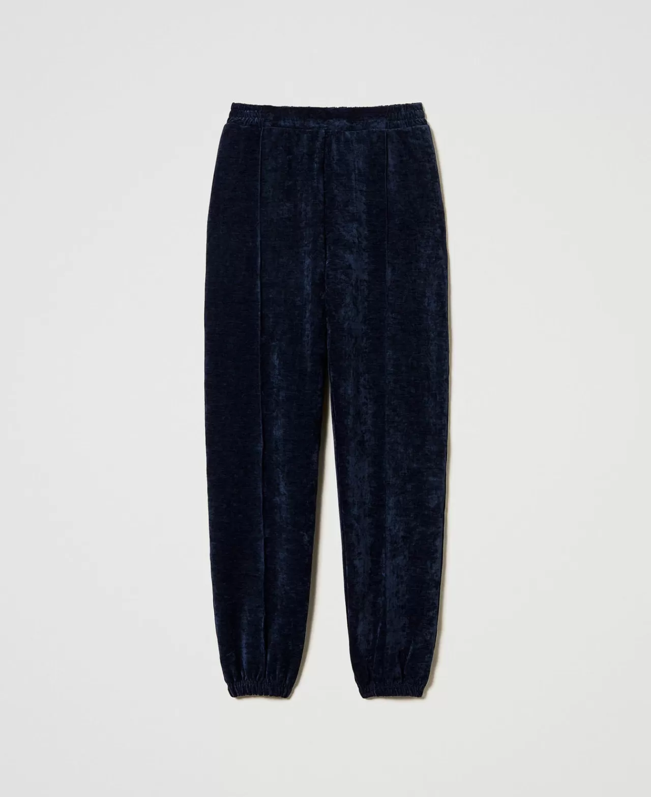 Pantaloni Jogging | TWINSET Milano Pantaloni Joggers In Velluto Blu Blackout